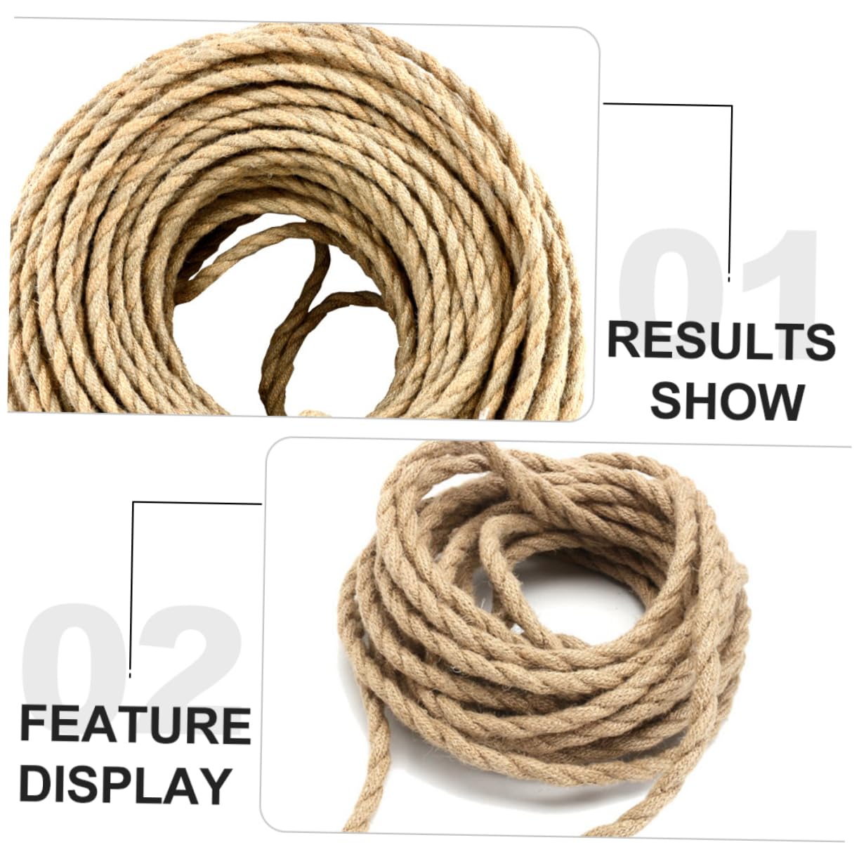 DOITOOL Chandelier Hemp Rope Cable Light Rope for Boho Decor Vintage Hanging Lighting Cord for Home