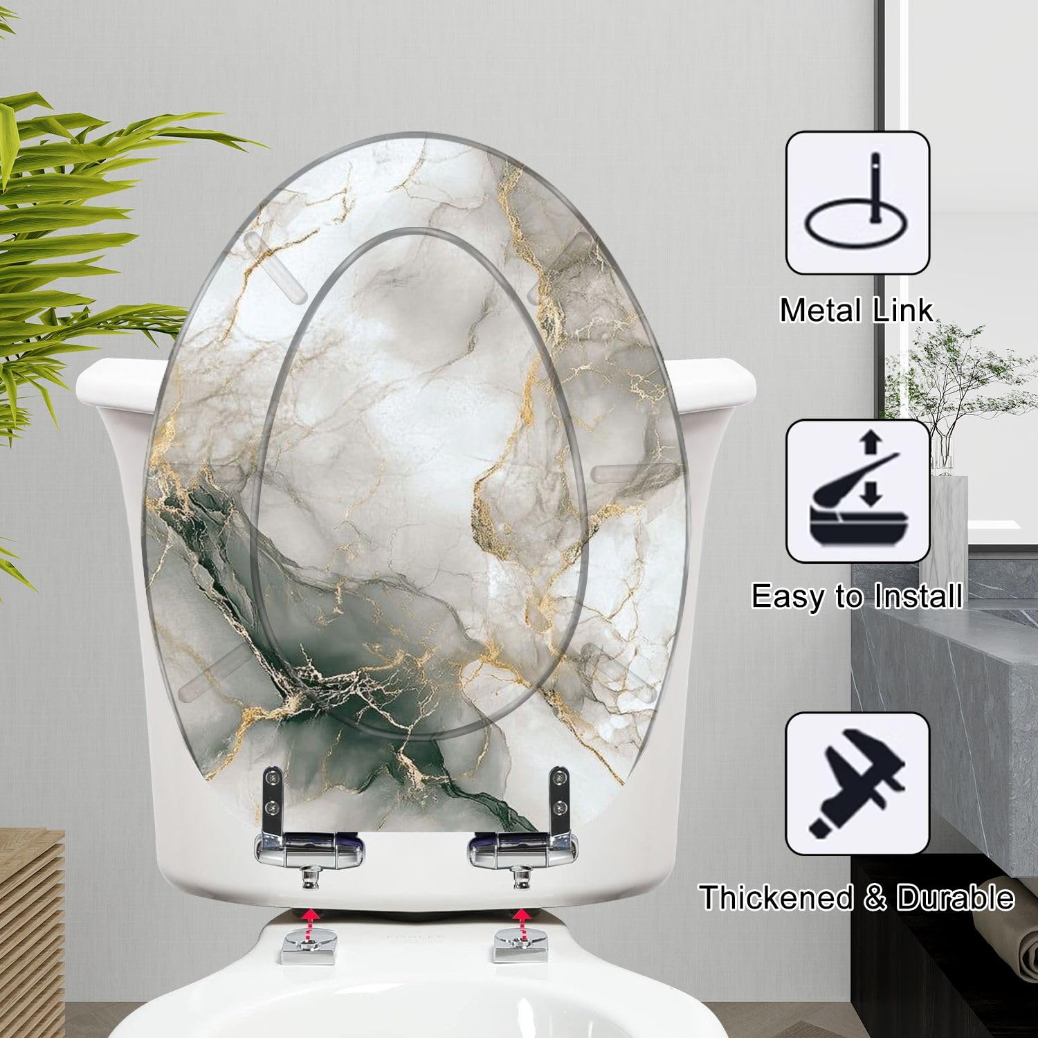 Generic Elongated Resin Toilet Seat