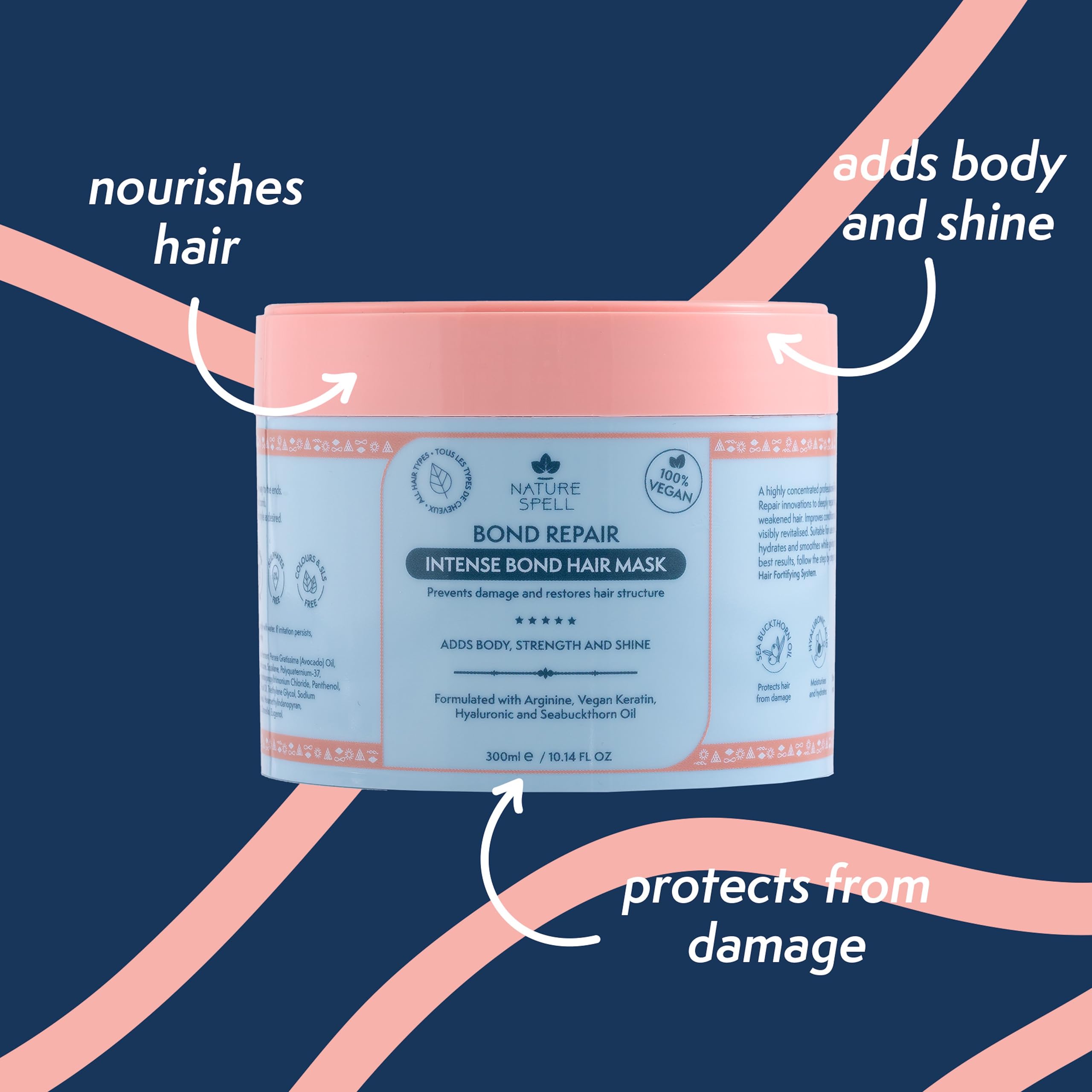Nature Spell Bond Repair Hair Mask, Prevents Damage & Restores Hair Structure, Infused with Arginine - Image 2