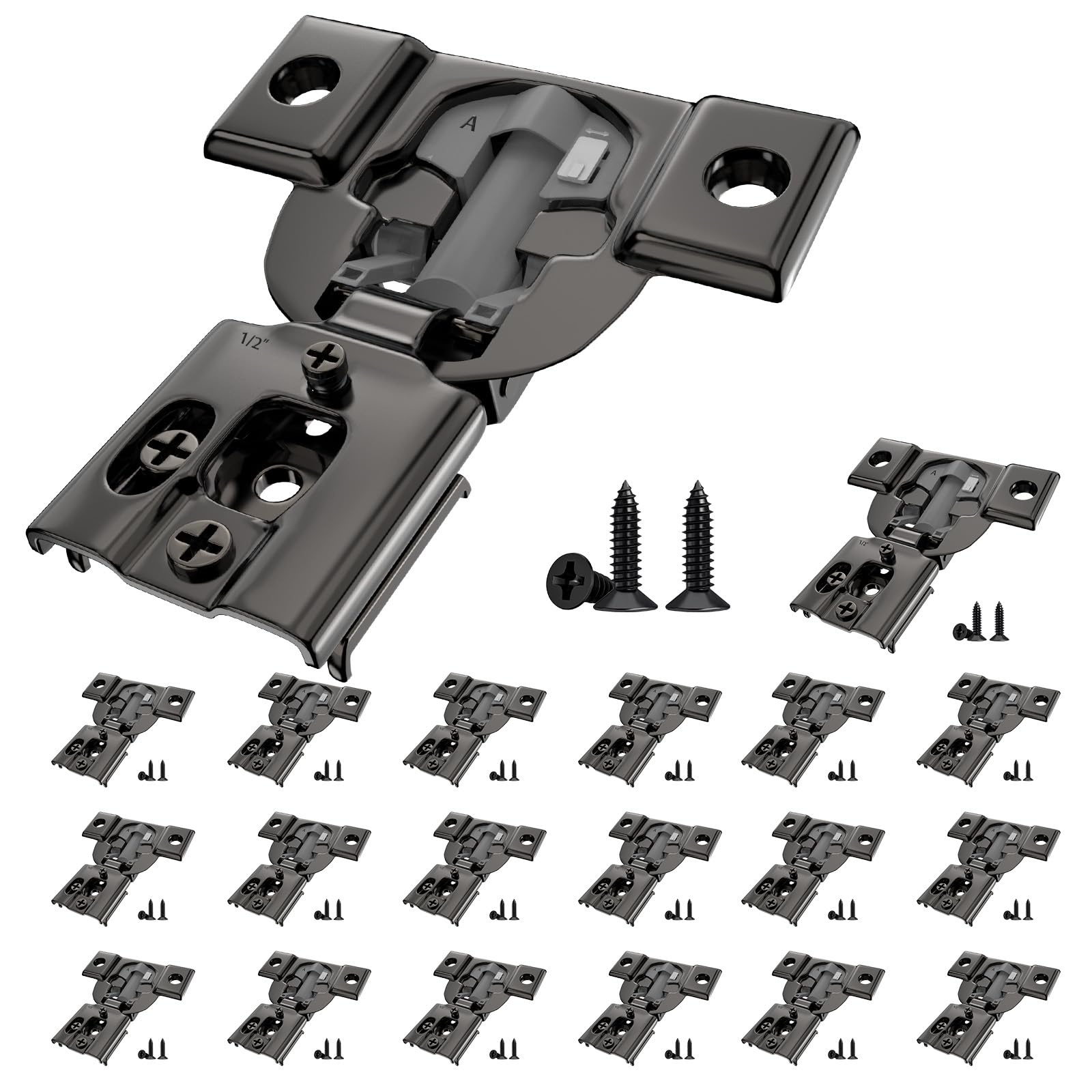 Mousike Soft Close Hinges - 40 Pack for Kitchen Cabinets -12
