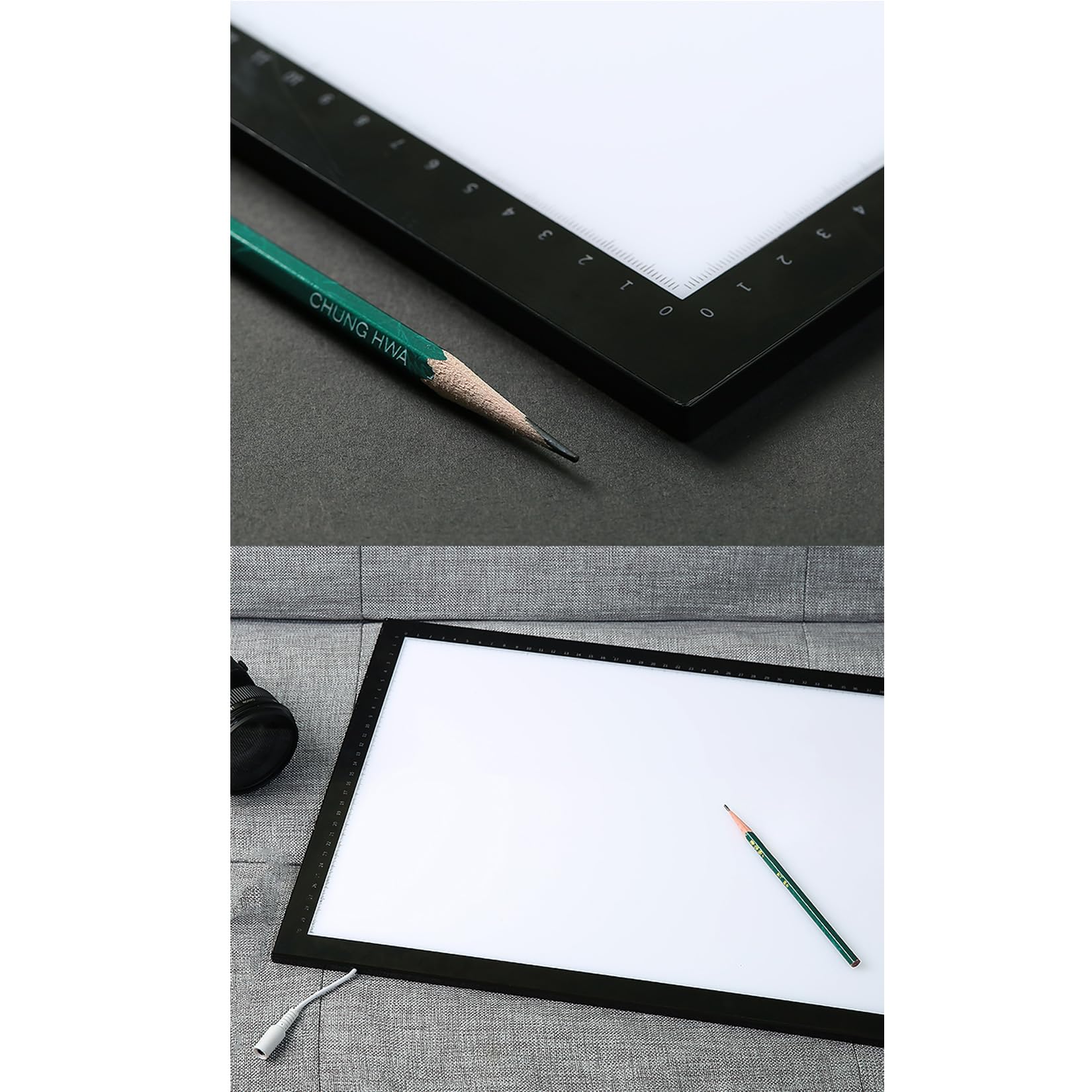 Bloc Lumineux,Tablette Lumineuse,Trois Températures de Couleur,Gradation Infinie, Interface USB,Cadre en Alliage d'Aluminium,Pour la Peinture au Diamant,le Croquis,A4 / A3 / A2 (A2)