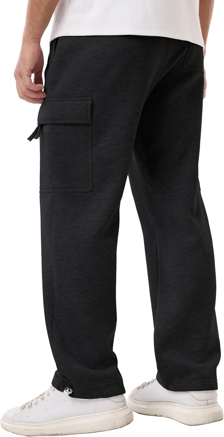 Sailwind Men's Fleece Cargo Sweatpants Casual Loose Fit Heavyweight Pants with Pockets - Image 4