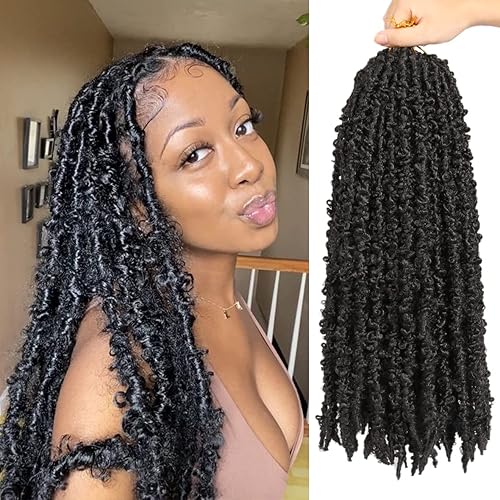 ZRQ Butterfly Locs Crochet Hair 18 Inch 6 Packs Pre