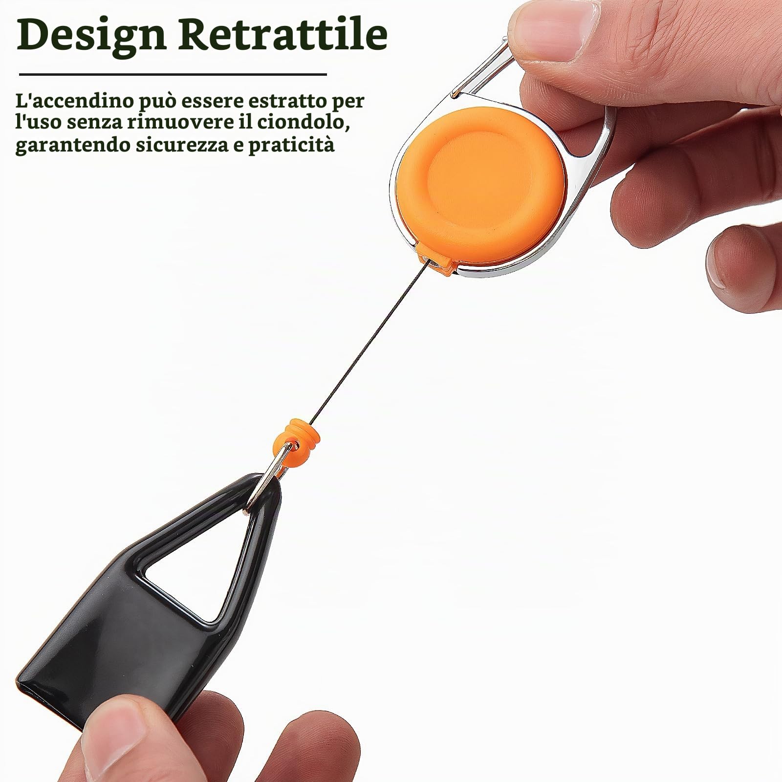 8 pz Porta Accendino estensibile Accendini con Cavo Retrattile, Accendino Holder Sleeve Clip Accendini Copertura Protettiva per Lighters e Monouso, Pratico e Anti-Perdita