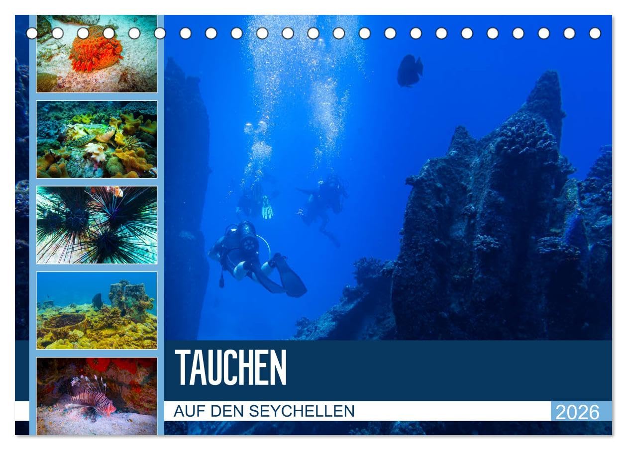Tauchen auf den Sychellen (Tischkalender 2026 DIN A5 quer), CALVENDO Monatskalender: Faszination Unterwasserwelt