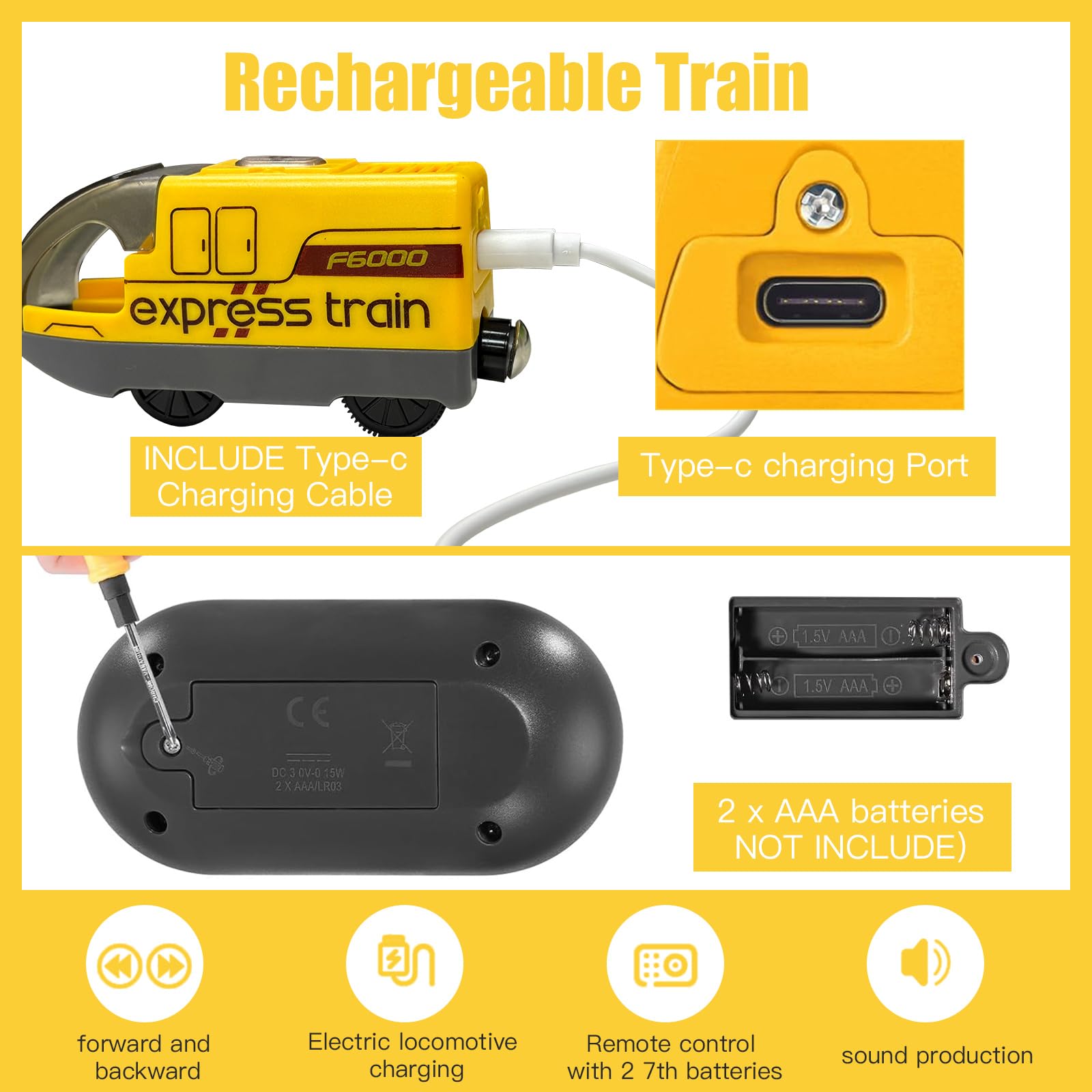 MeYuxg Railway Children's Electric Train Toy with Sound Effects, Railway Electric Locomotive - Image 3