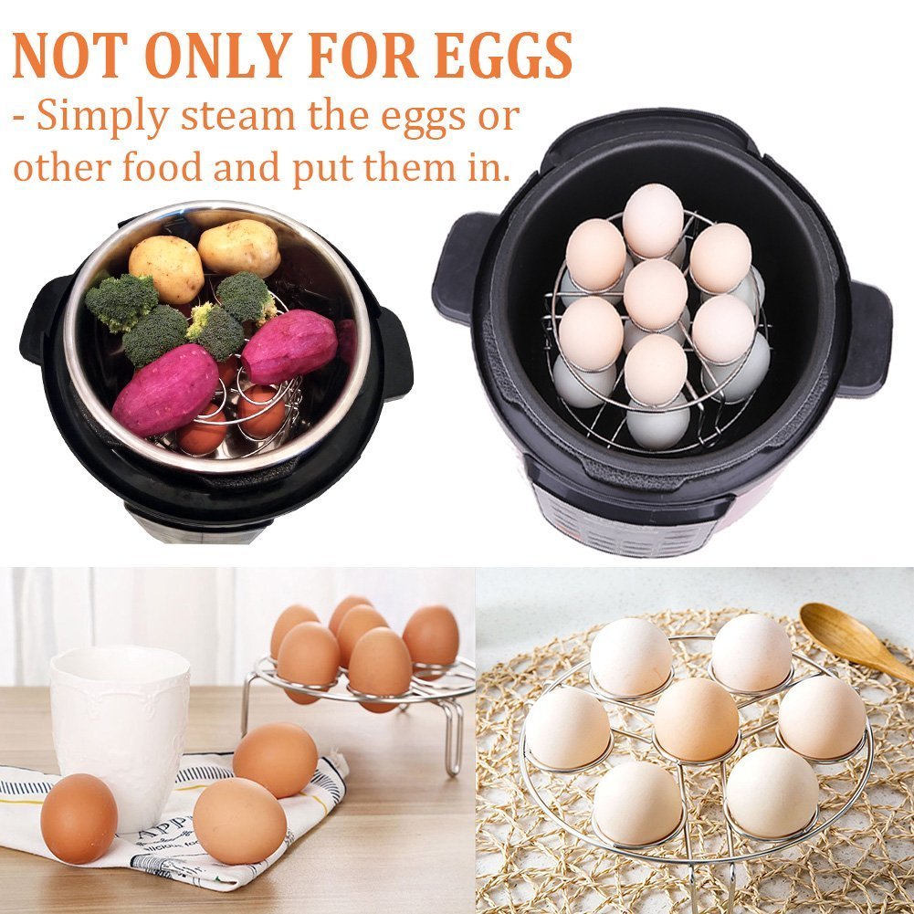 HapWay 2-Pack Stainless Steel Stackable Egg Steamer Racks For Instant Pot - Cook Up To 14 Eggs, PIP Method - View #7
