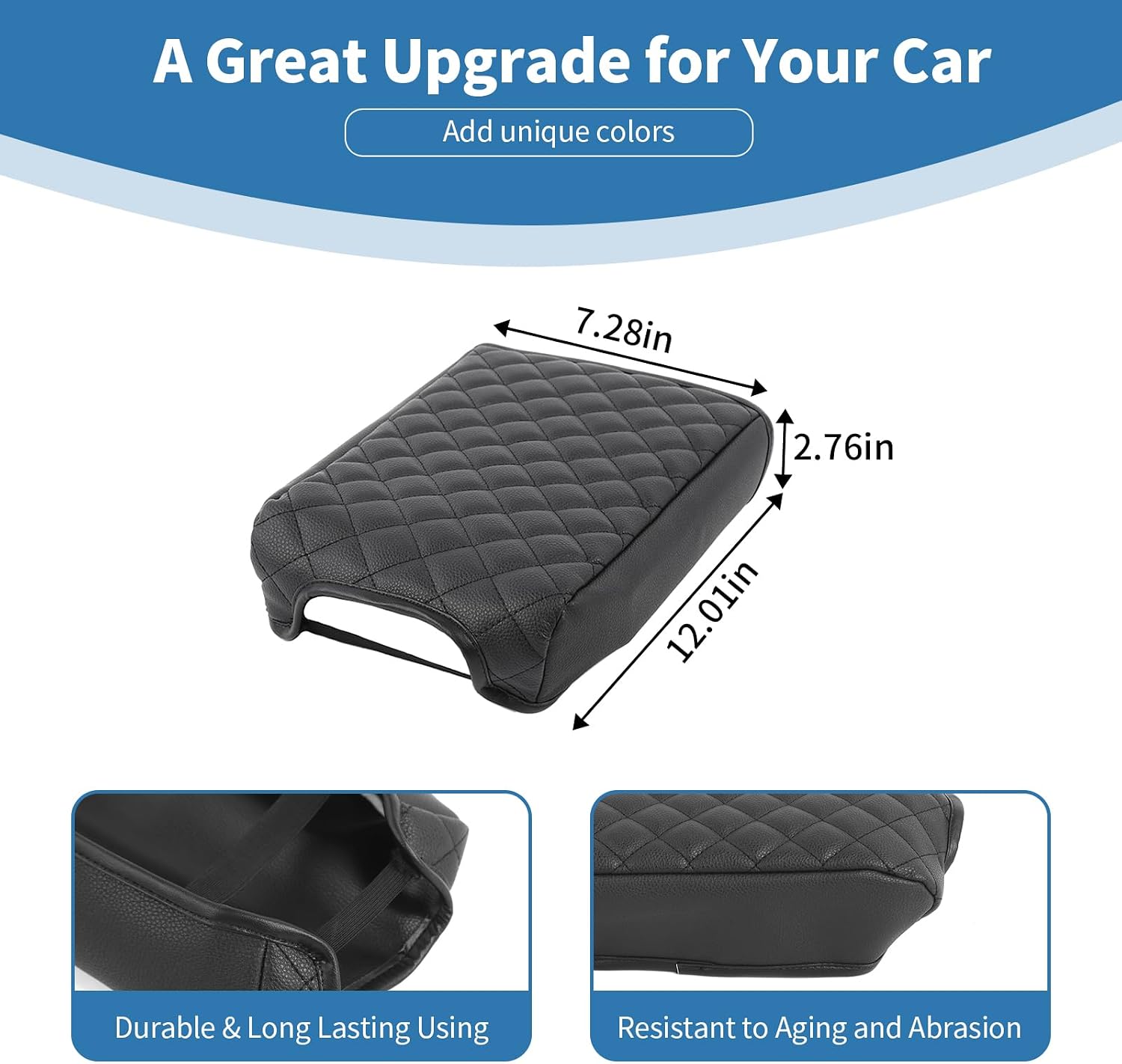 for Colorado Center Console Armrest Lid Cover for Chevy Colorado/GMC Canyon 2023-Present Black Interior Accessories Leather