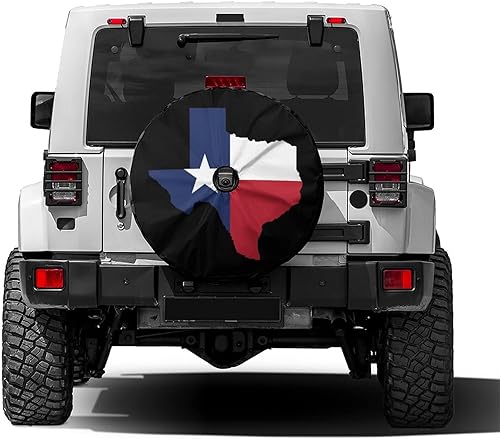 Delerain Cubierta de neumático de repuesto con bandera de Texas con orificio de cámara de respaldo para caravana, remolque, SUV, camión y muchos