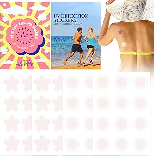 48 autocolantes de proteção solar UV, autocolantes solares UV para crianças e adultos, remendos solares reutilizáveis pa...