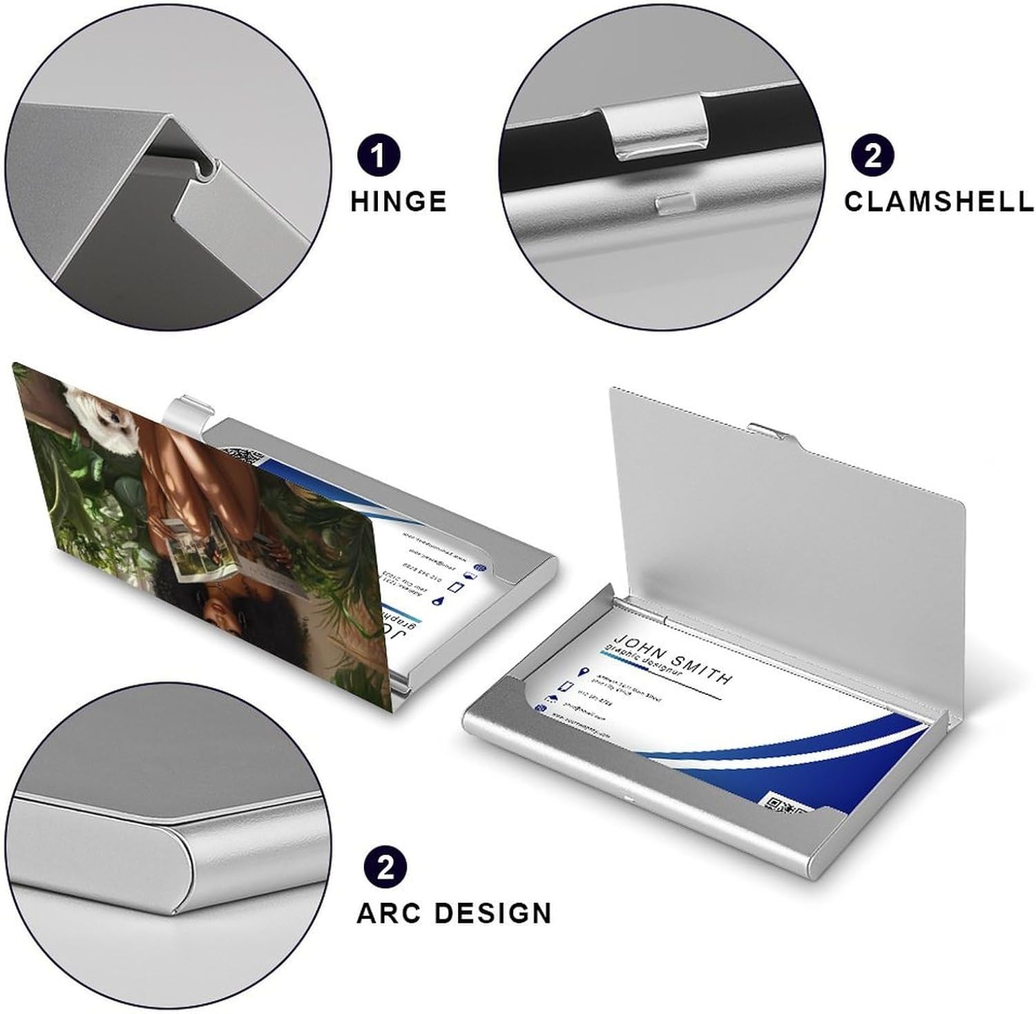 African American Black Woman Business Card Case Pocket Card Holder Slim Card Wallet for Men Women