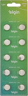 Pilha bateria elgin botão lr1120 ag8 1.5v cartela com 10 unidades