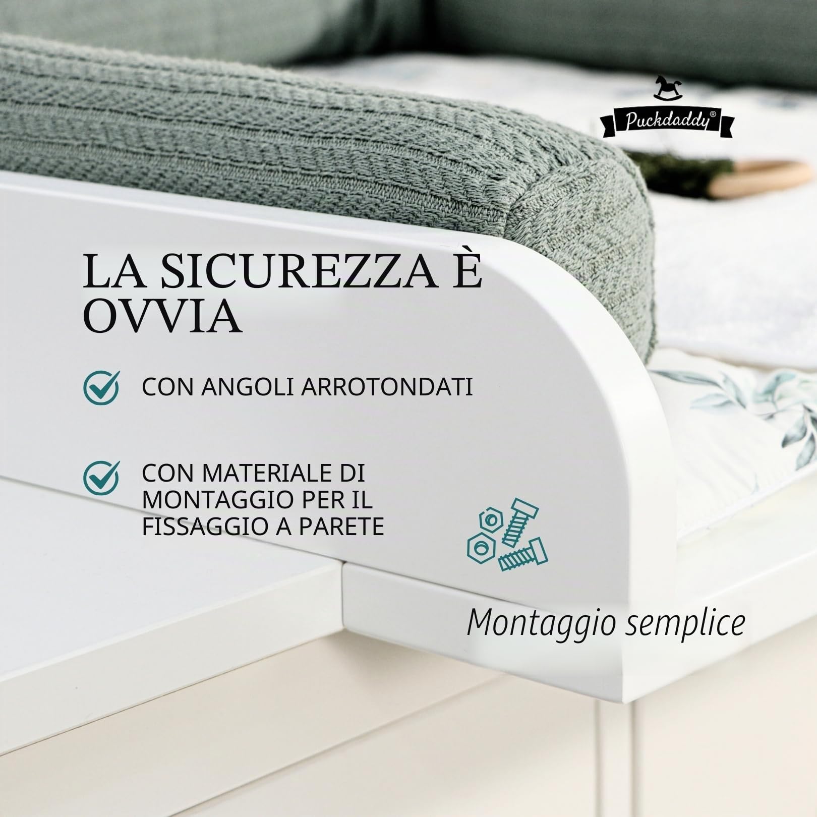 Puckdaddy - Moritz compatibile con cassettiera IKEA Malm e simili - fasciatoio in legno bianco 80x78x10 cm - fasciatoio di alta qualità incl. materiale di fissaggio per montaggio a parete