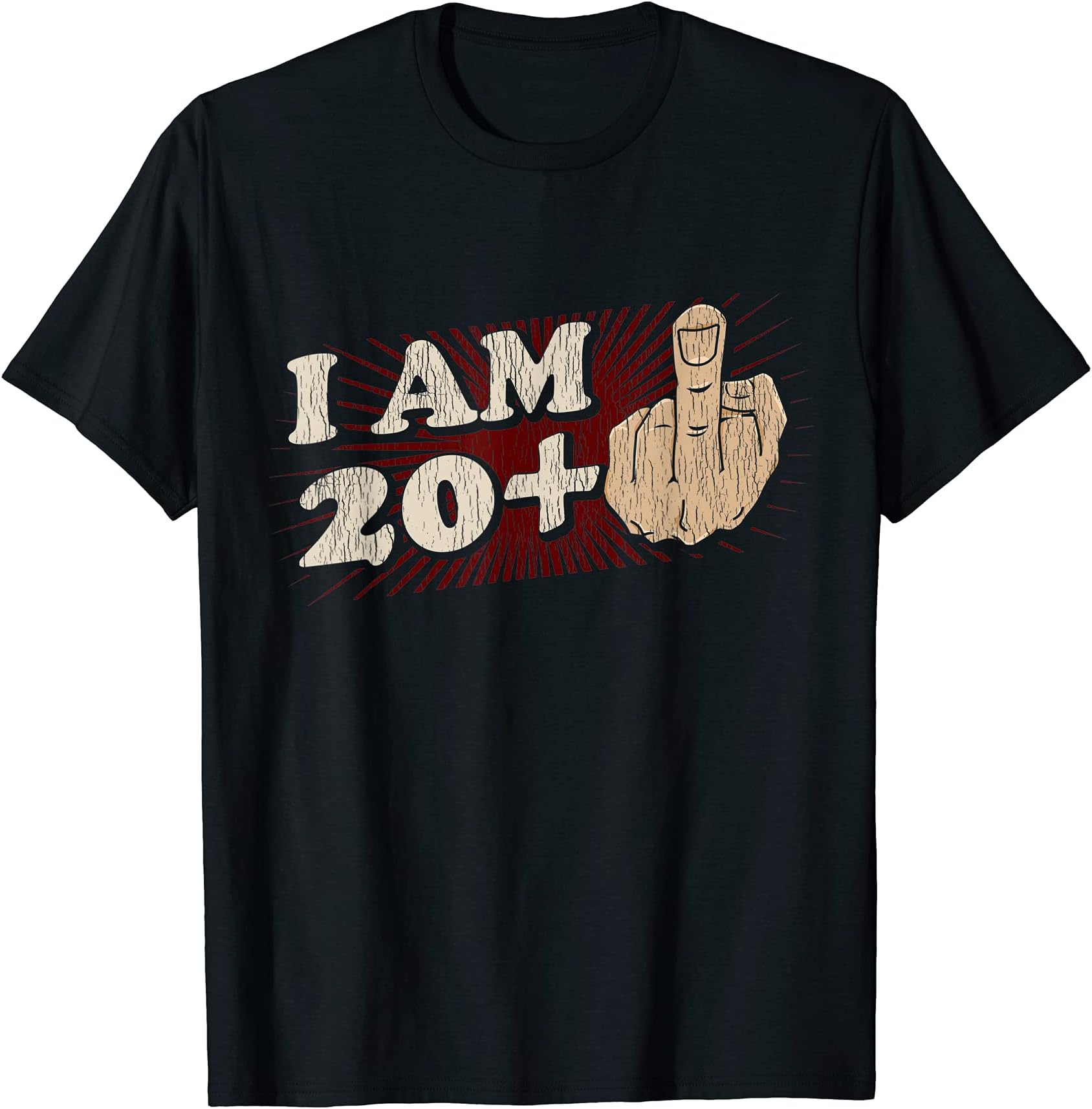 I Am 20 Plus Middle Finger 21 Years Old Funny 21st Birthday T-Shirt