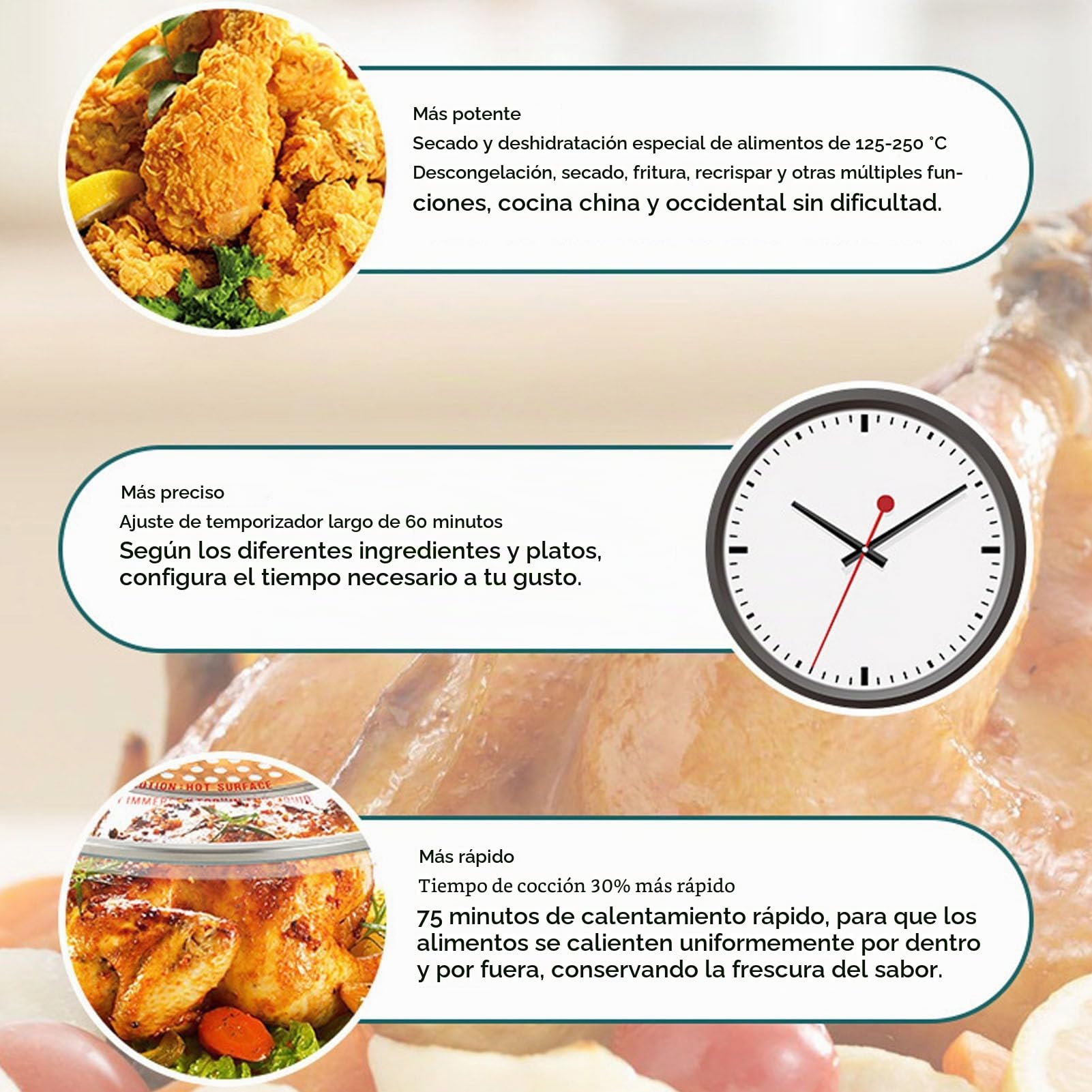 Asixxsix Freidora de Aire de Vidrio de 12l, 65 ℃ a 250 ℃ Temperatura Ajustable, 360 Grados Visibles Oills Food Cooker con Temporizador para Papas Fritas, Pollo, Filete, Camarones de (EU enchufe 220V)