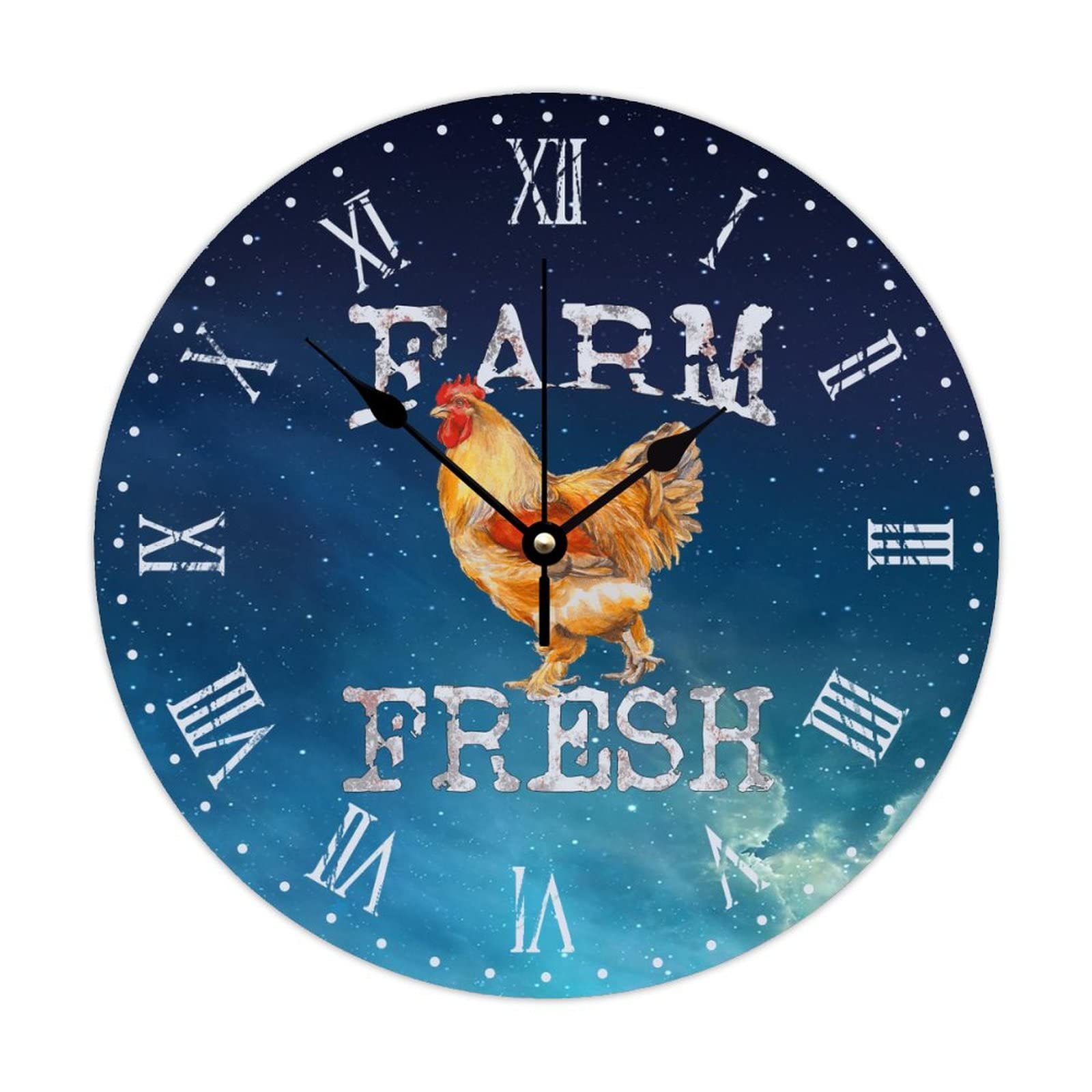 Horloge ronde en bois à quartz 38cm, décoration d'intérieur haut de gamme