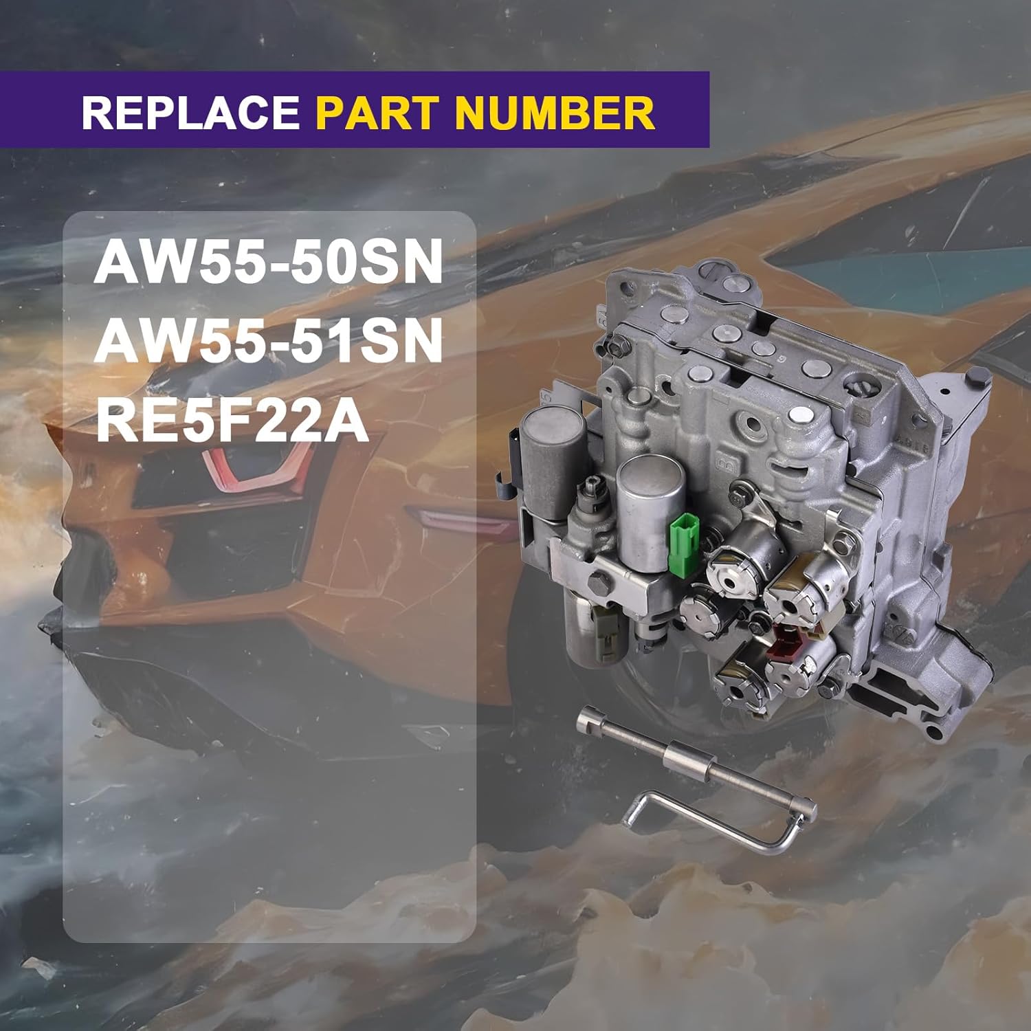 AW55-50SN AW55-51SN RE5F22A Automatic Transmission Valve Body with Solenoids – Fits 2.0L 2.2L 2.3L 2.5L 2.7L 3.0L 3.4L 3.5L 3.6L Engines in Various Sedan, Hatchback, SUV Models from 2000 to 2013