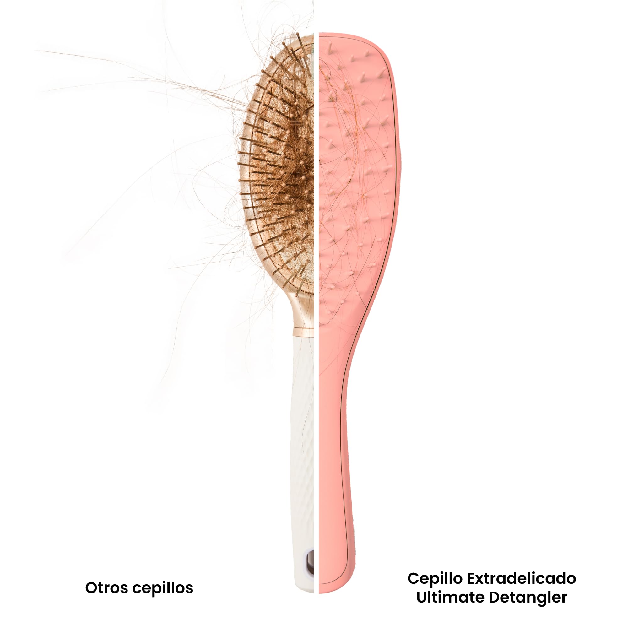 Tangle Teezer Extra Gentle Ultimate Detangler Hairbrush - Cepillo Desenredante Delicado para Pelo Seco y Mojado - Púas de Separación Amplia para un Desenredado Suave - Menos Caída y Rotura - Azafrán