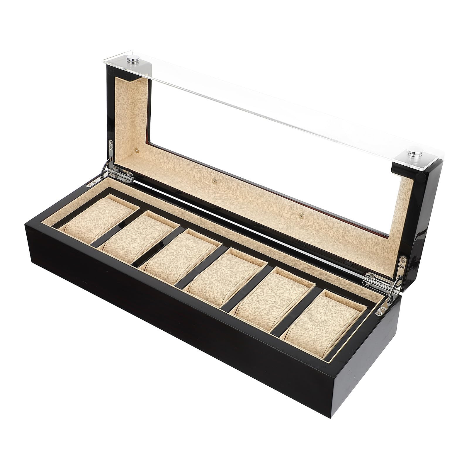 Beaupretty Caja Organizadora de Relojes para Almacenamiento y Exhibición Práctica de Madera Negra Diseño Estructural Razonable en Hogar o Tienda