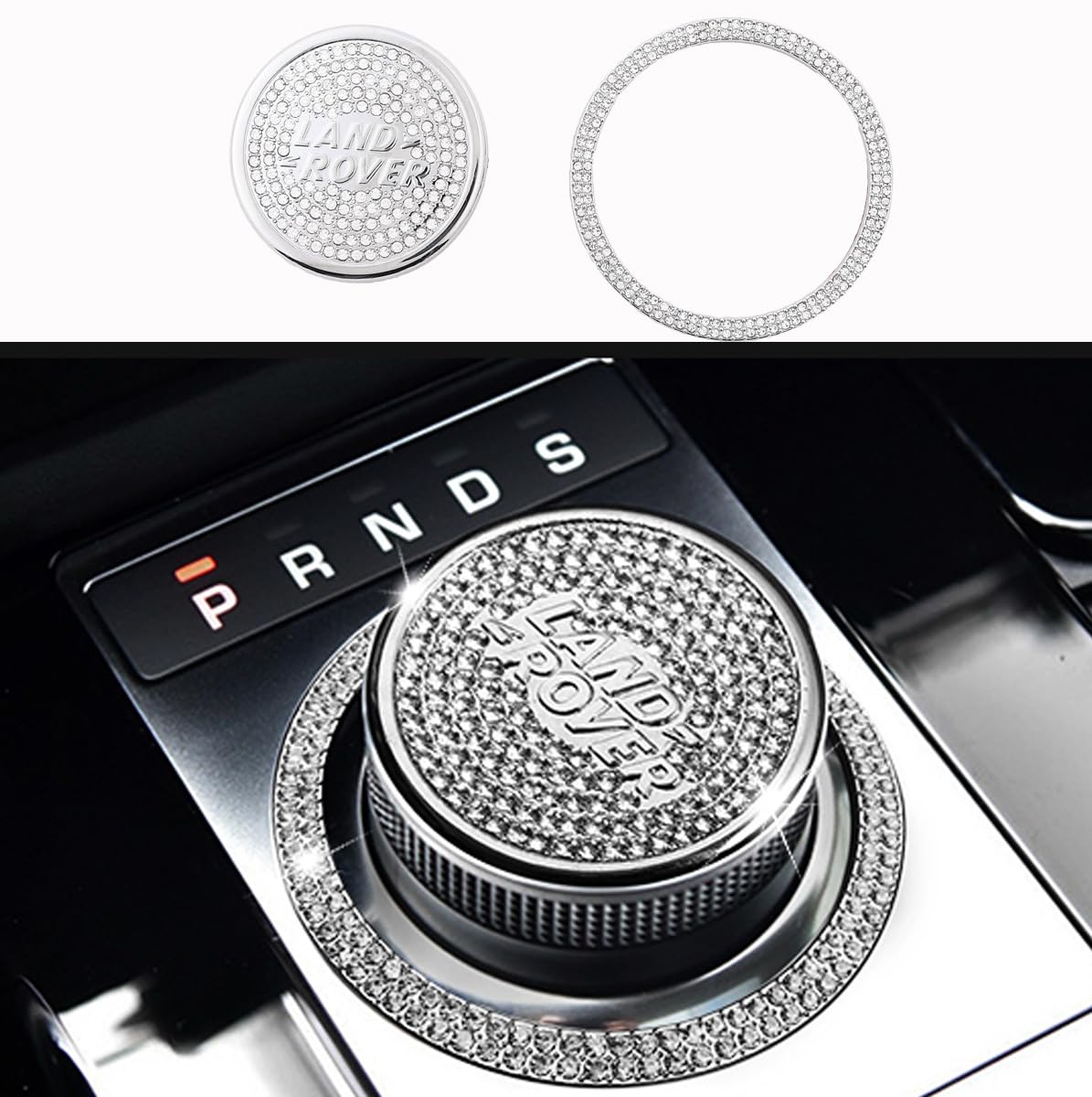 Rhinestone AC Knob Covers For Range Rover Evoque 2013-2019 - 4pcs Silver Bling Accessories - View #6