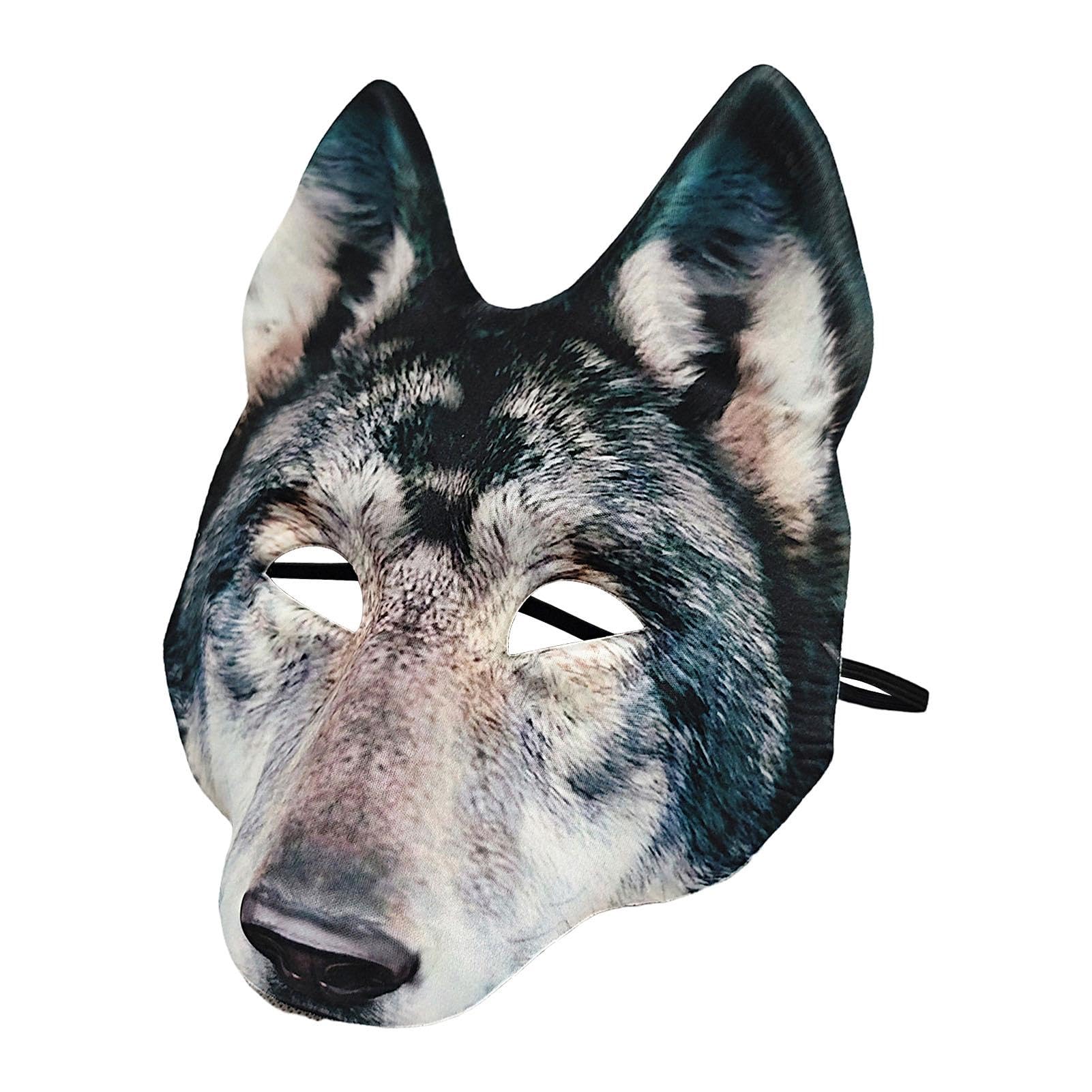 Máscara de lobo - Máscara espeluznante para Halloween Máscara de terror | Máscara animal lobo para Halloween, Navidad, Pascua, accesorio de fiesta de fantasía