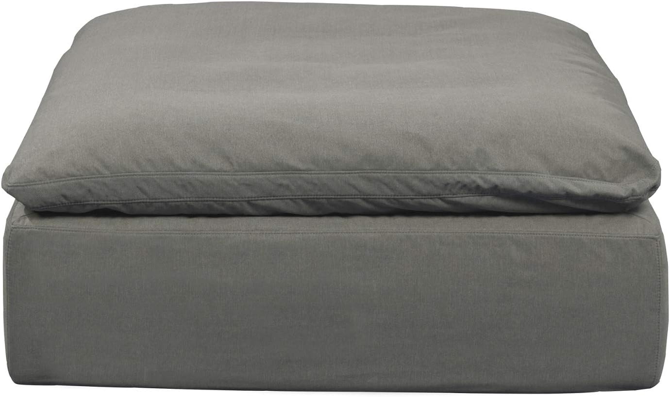 The Hamptons Collection 44" Gray Fabric Cloud Puff Square Modular Ottoman Slipcover