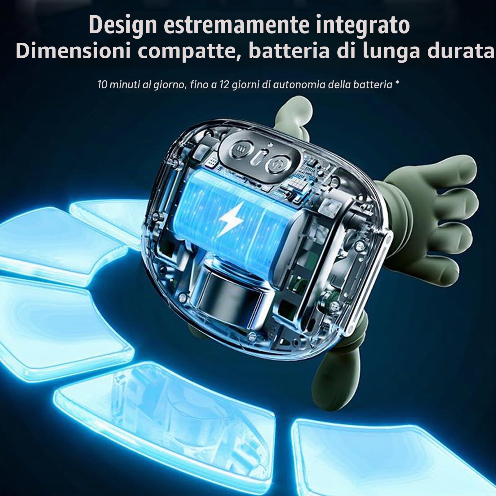 Massaggiatore per collo e spalle, massaggiatore professionale Shiatsu per collo, portatile per tessuti profondi 4D impastare con calore, design intelligente simulato della mano umana per