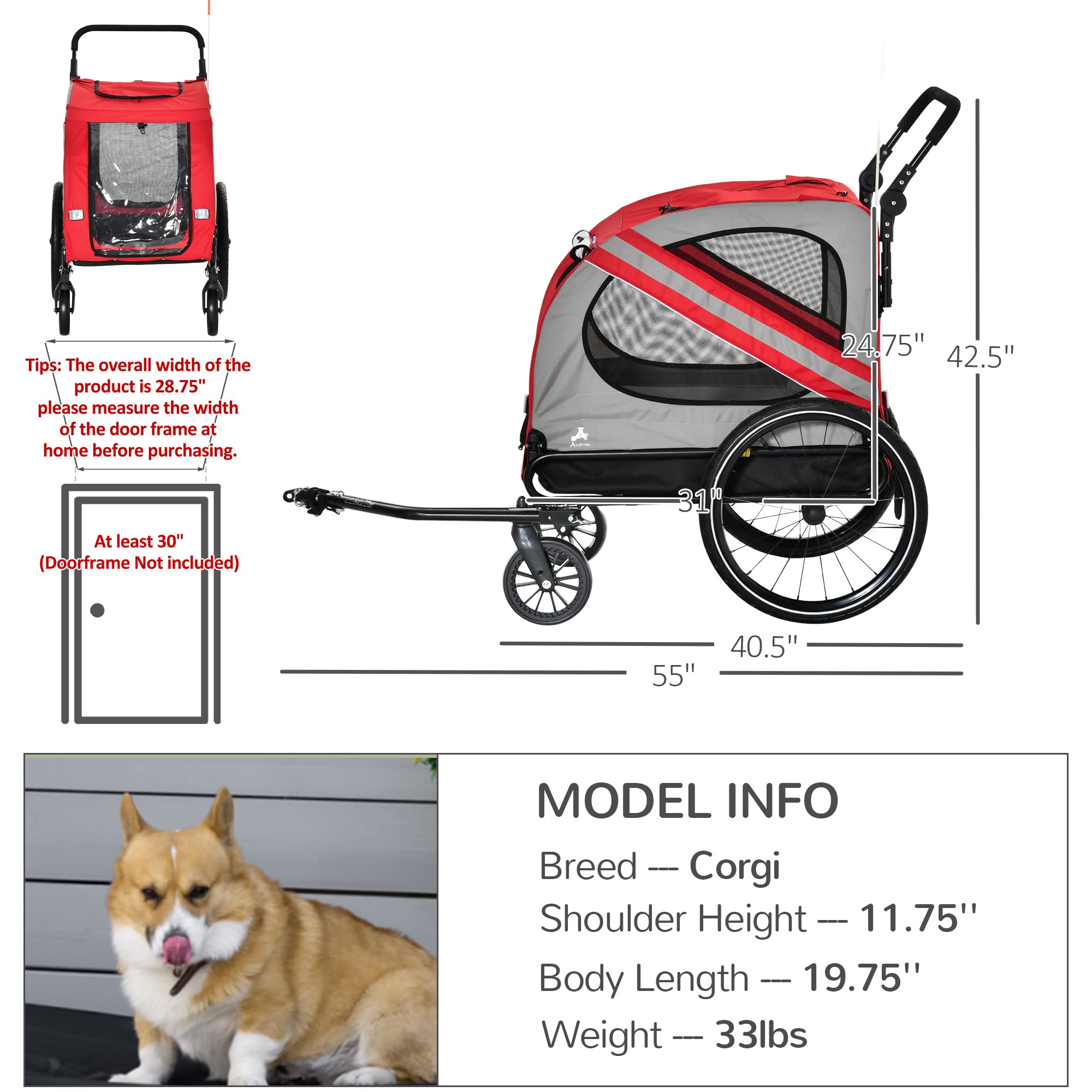 Nex2u Bicycle Sidecar for Pets - Adventure Awaits main image 1