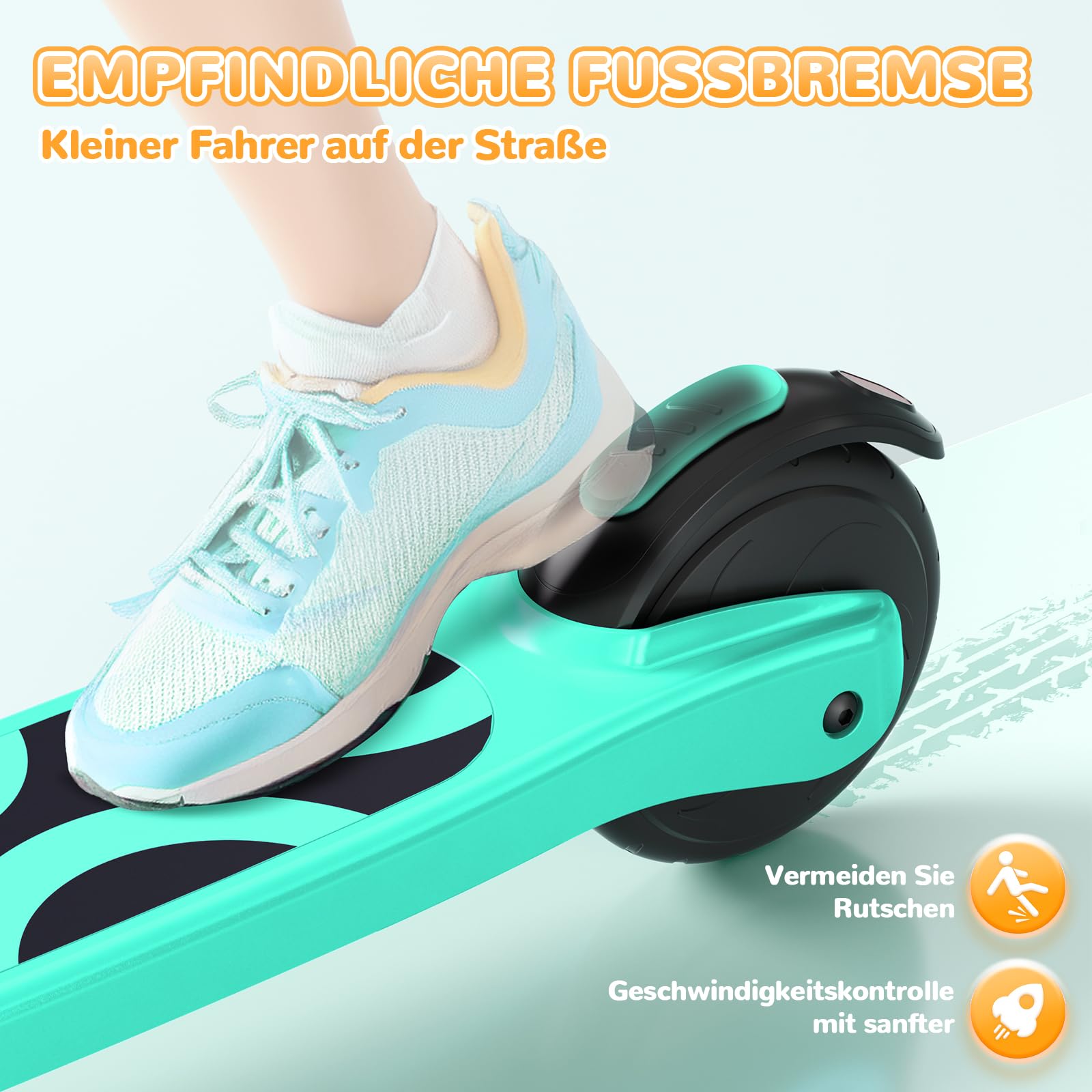 SISIGAD Patinete eléctrico para niños de 6 a 10 años, Patinete eléctrico para niños de 5,3 Pulgadas con Luces LED Intermitentes y 3 Altura Ajustable, Scooter eléctrico para niños de 45 W, Motor máx