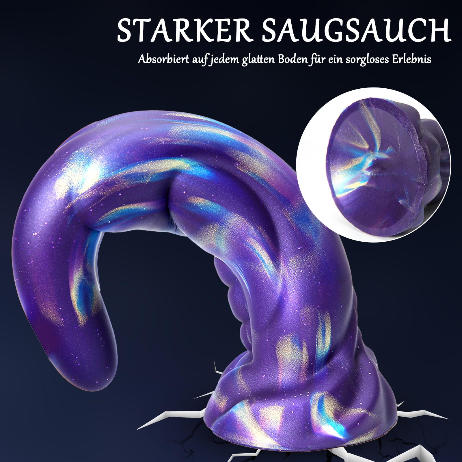 BDSMLOVE Dildo anale fantasy con ventosa, plug anale per uomini e donne, sex toy per fist fucking, dildo gigante, dildo a forma di pene per adulti, coppie, sesso estremo (L)
