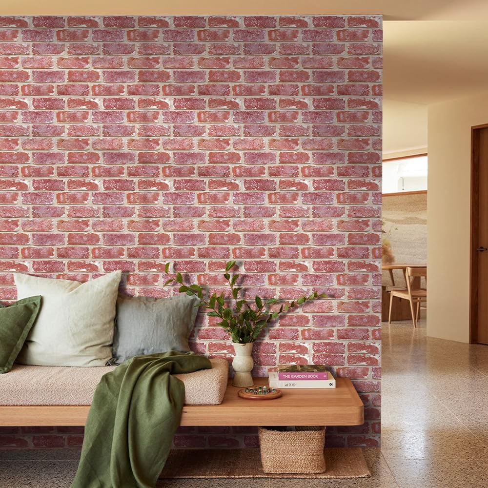 Commomy Panneaux Muraux 3D Imitation Brique, 10 Pièces, Pierre Dalle PVC Adhesive Murale Papier Peint 3D Autocollant, 30 × 30 cm, Panneau Mural Décoratif Revêtement Mural