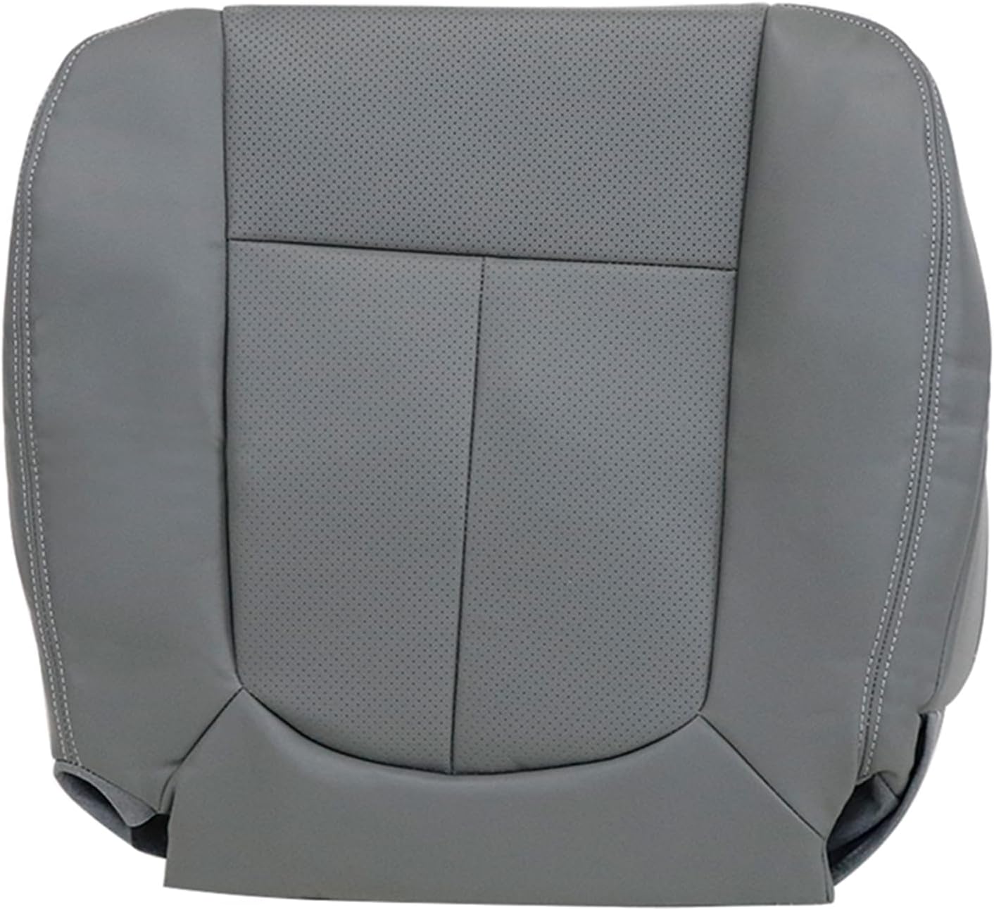 NLQR Gray Front Driver Side Bottom Replacement Perforated Microfiber Leather Seat Cover Compatible with Ford F150 2009 2010 2011 2012 2013 2014 F250 F350 F450 F550 2011 2012 2013 2014 2015 2016