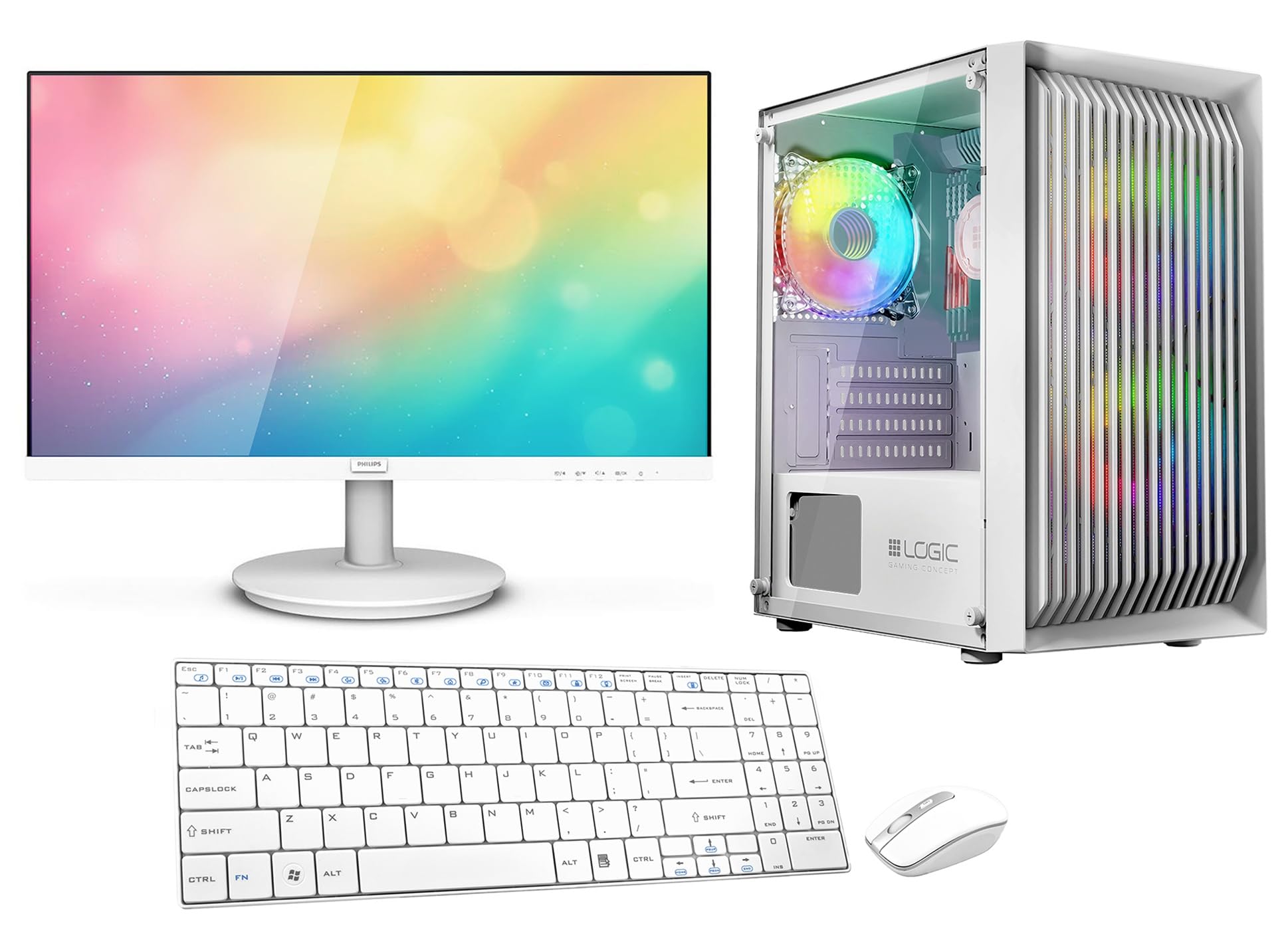 VIST Gaming PC Komplett Set R5 5600GT 16GB Vega SSD 500GB WiFi Win11 24"