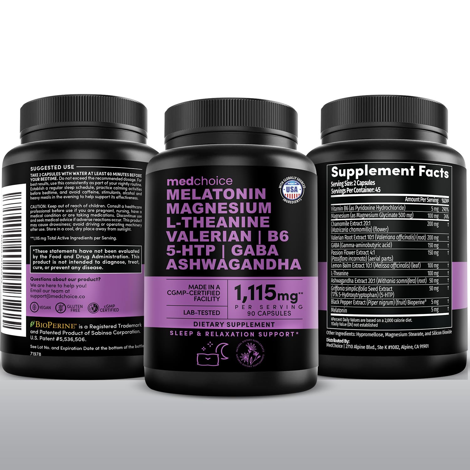 MEDCHOICE 12-in-1 Melatonin 5mg Sleep Capsules with Magnesium, 90ct — Amazon image 9