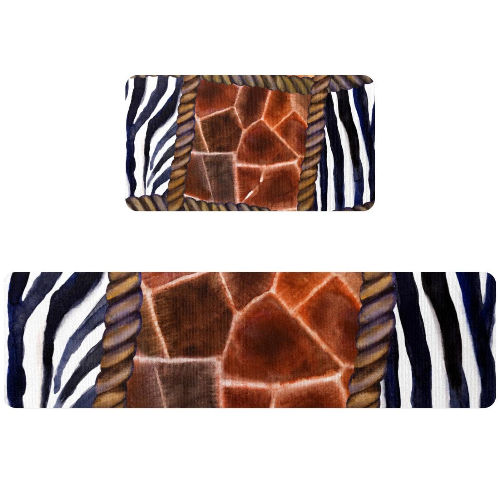 Alfombra de pasillo para cocina y cuarto de lavado con estampado de cebra
