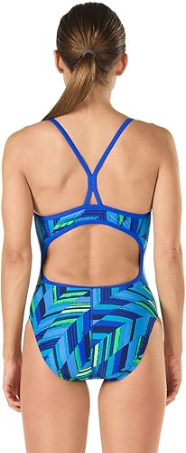 Vista 2 de Speedo Women's Swimsuit One Piece Endurance+ Free Back Printed Adult Team Colors-Discontinued
