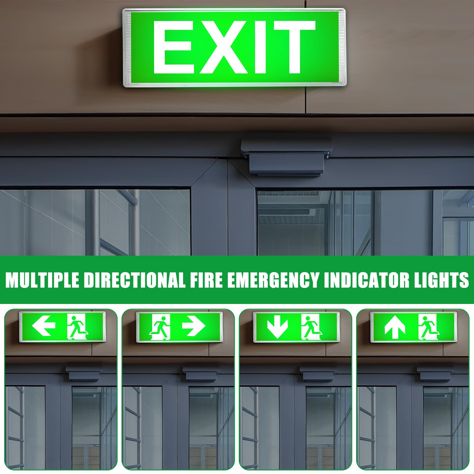 Éclairage d'urgence à LED, éclairage d'urgence avec batterie de rechange jusqu'à 3 heures, lumière de sortie de secours avec interrupteur étanche, 100 perles de lampe, lampe d'urgence étanche pour