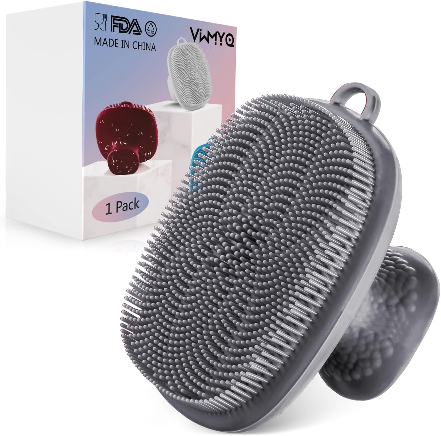 Face Scrubber Face Scrubber for Men Facial Cleansing Brush Silicone Face Wash Brush Manual Waterproof Cleansing Skin Care Face Brushes for and Exfoliating (Gray)