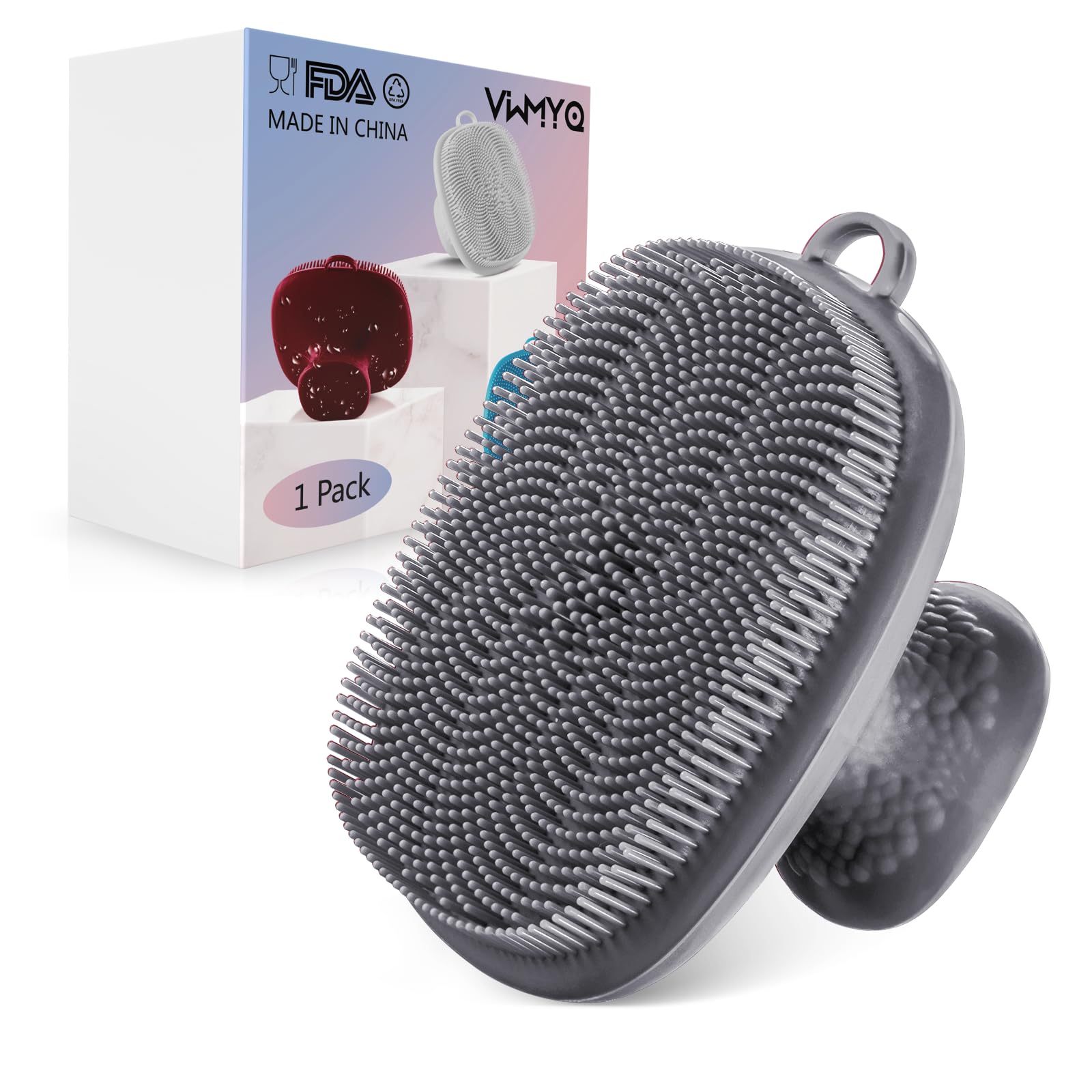 Silicone Face Scrubber for Men Facial Cleansing Brush Silicone Face Wash Brush Manual Waterproof Cleansing Skin Care Face Brushes for Cleansing and Exfoliating (Gray)