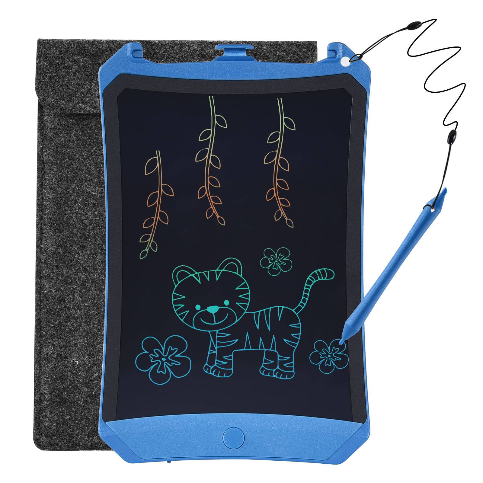 LCD Writing Tablet Electronic Doodle Board with Colorful Screen RaceGT 8.5-Inch Reusable Drawing Pad Gift for Kids and Adults at Home,School and Office Learning & Education Handwriting Aids - (Blue)