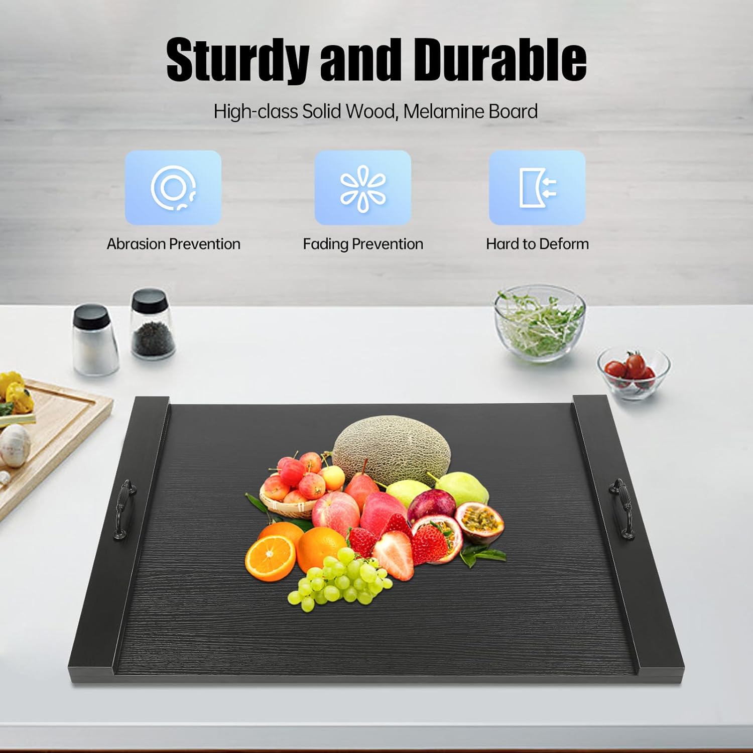 Stove Top Cover – 30" x 22" Wooden Noodle Board with Handles, Extra Counter Space Stove Protector & Decorative Tray for Gas or Electric Ranges, Apartments & RV Kitchens