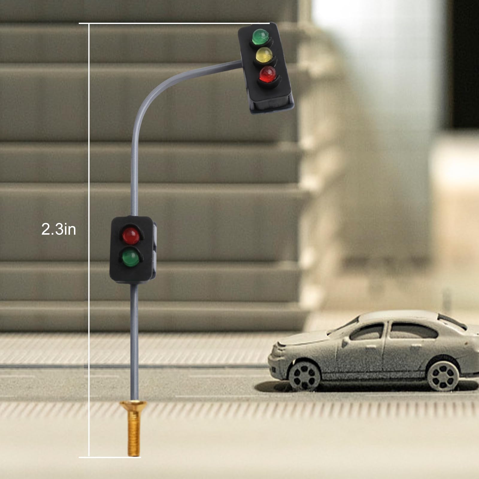 2Pcs Traffic Light Model Set with LED Pedestrian Signals Street Crossing Walk Simulation, Educational Traffic Management Toy