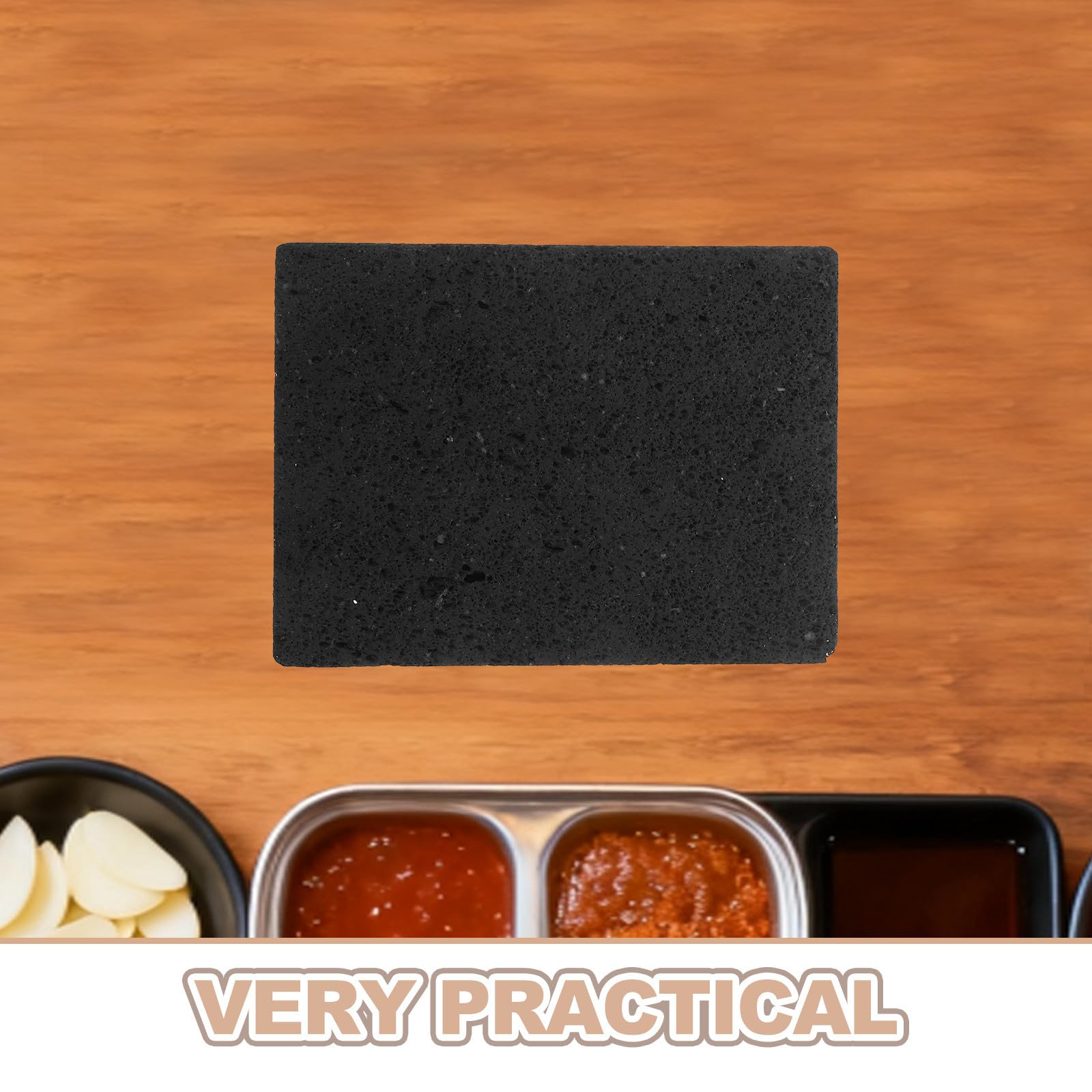 Piastra 20x15cm in Pietra Lavica Naturale per Barbecue Coreano Conserva i Sapori Puri, Facile da Pulire, per Grigliate Indoor e Picnic Outdoor