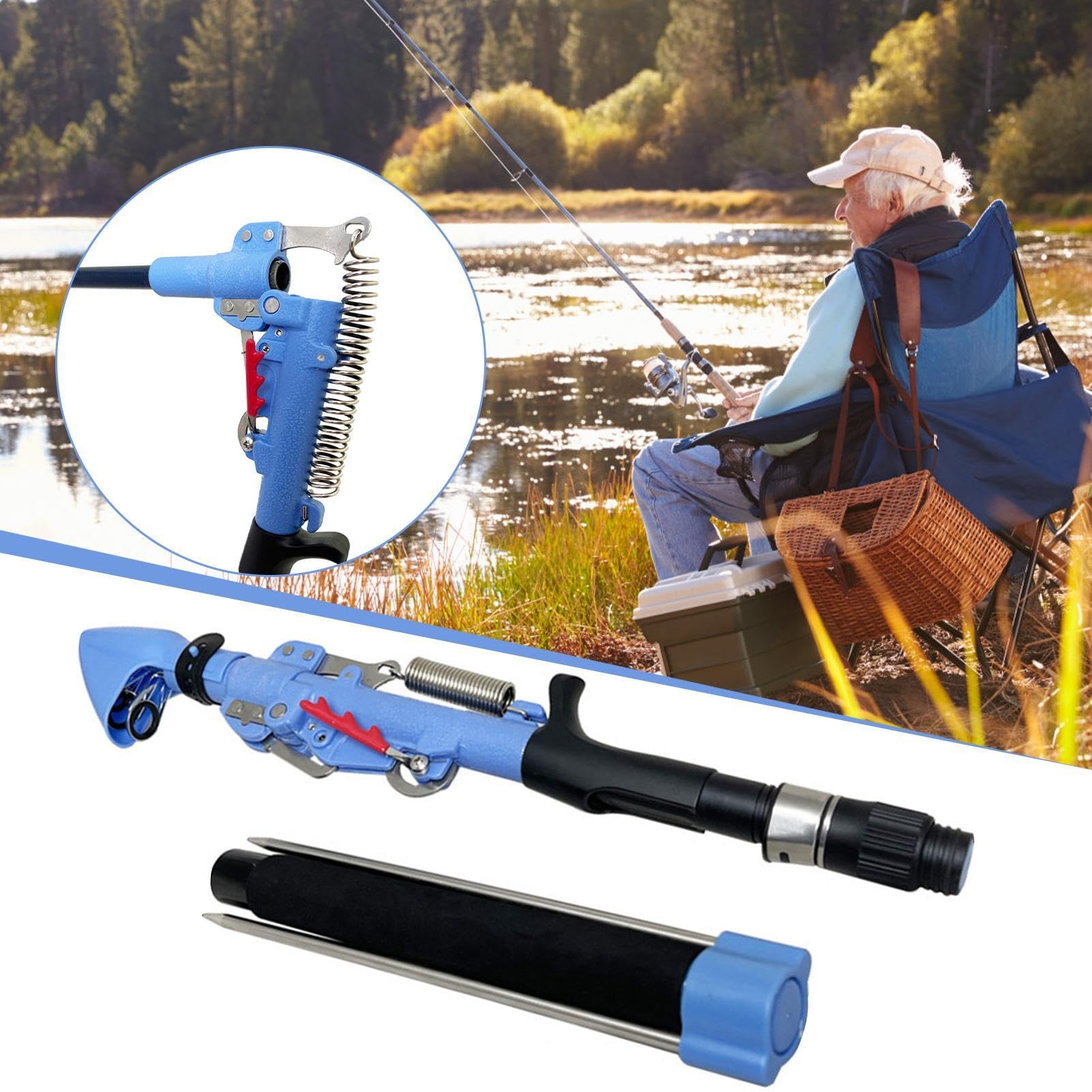 Automatic Fishing Rod - Adjustable Adults Fishing Poles Bass Fishing  ,Sturdy Fishing Accessories Automatic Spring Fishing Rod for Fresh Water  Sea Water, Rods - Amazon Canada