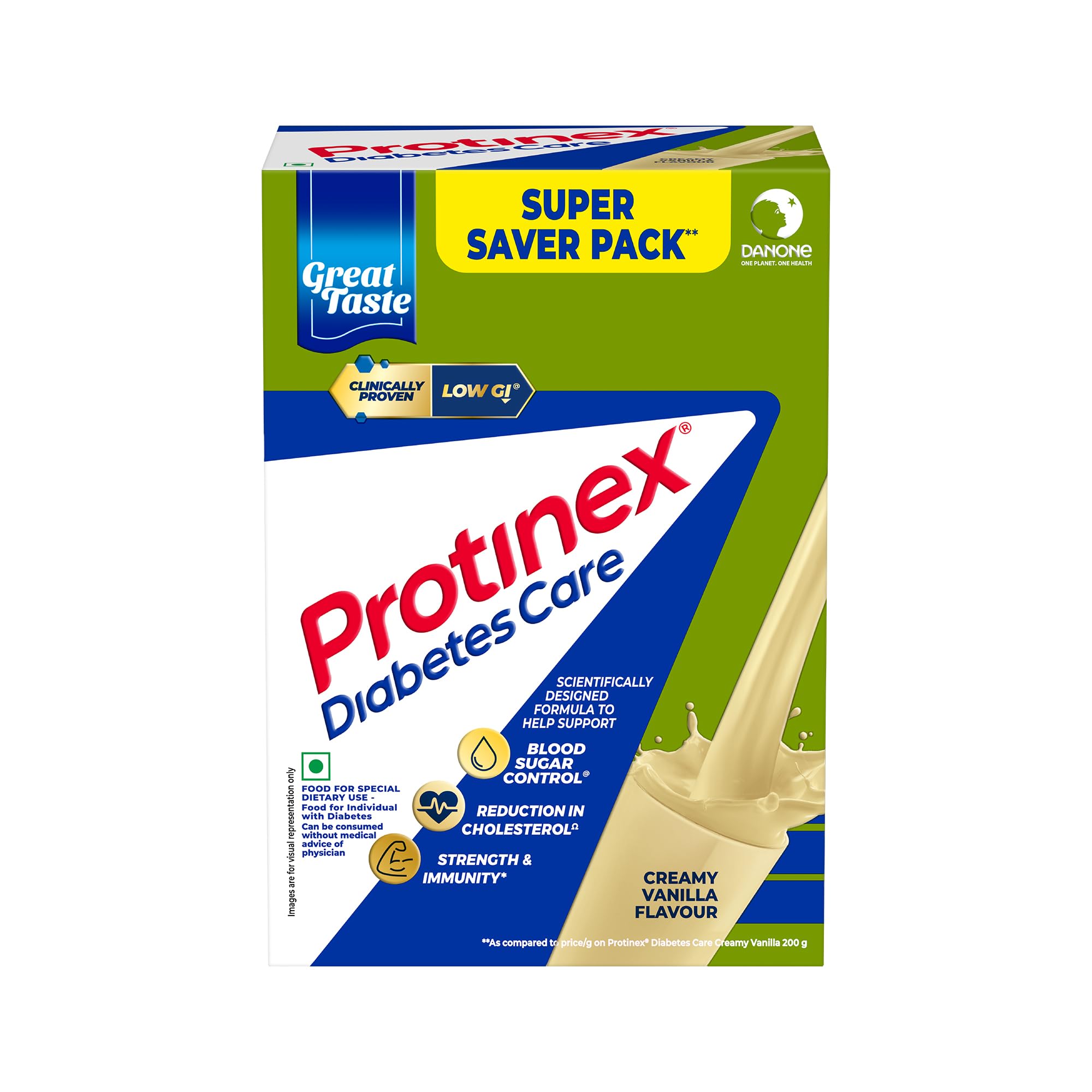 Protinex Diabetes Care, Creamy Vanilla, 1000g |59% less post meal sugar spikes from day 1| High protein | High fibre & Clinically proven low GI formula