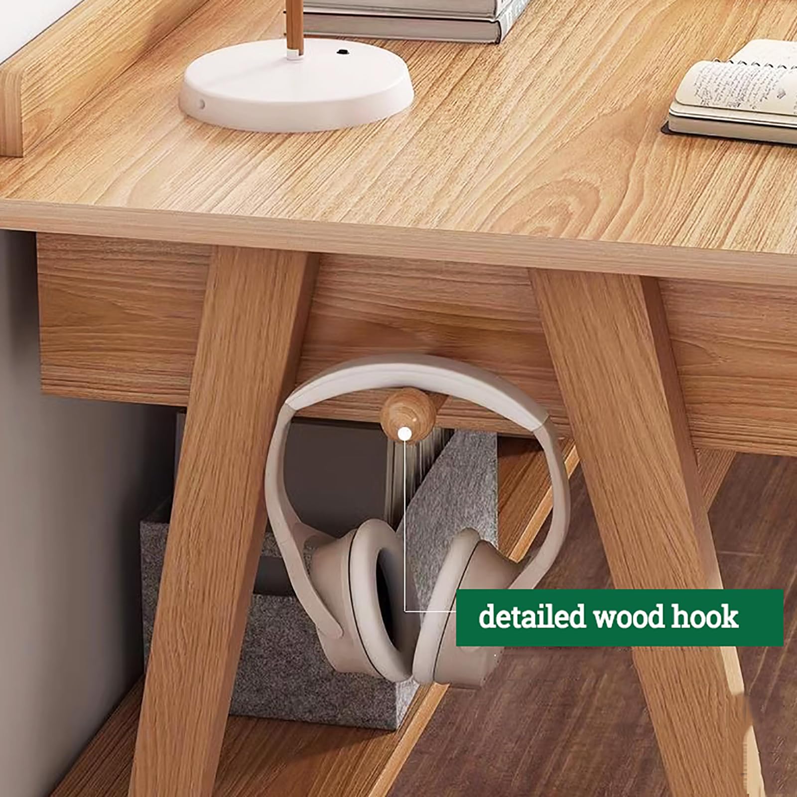 Amazon.com: SUZEPER Scandinavian Solid Wood Desk,Small Home Office