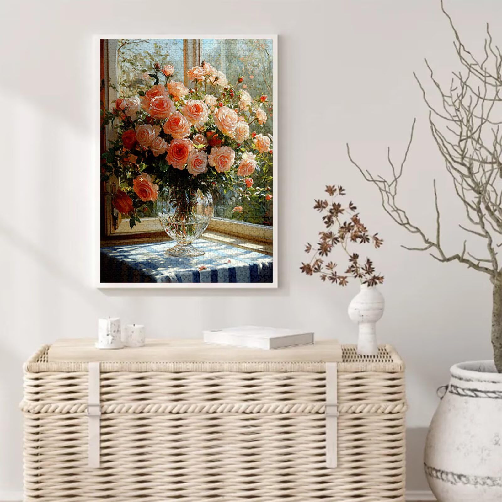 Blumen Puzzle 2000 Teile Erwachsene, Vase Puzzle Design für Erwachsene Anfänger, DIY HD Farbepuzzel Poster Design mit Geschenkbox Verpackung for Zimmer Deko Wohnzimmer, Geschenke für Frauen, Model606