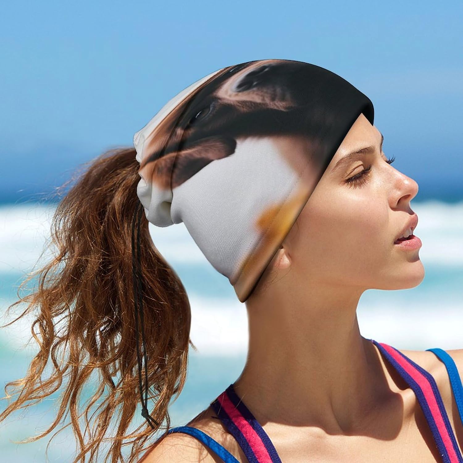 Neck Gaiter Face Mask for Cold Weather Cute Dog Face Cover Scarf for Men Women Elastic Headbands Wind-proof Bandana for Skiing Fishing Hiking Cycling