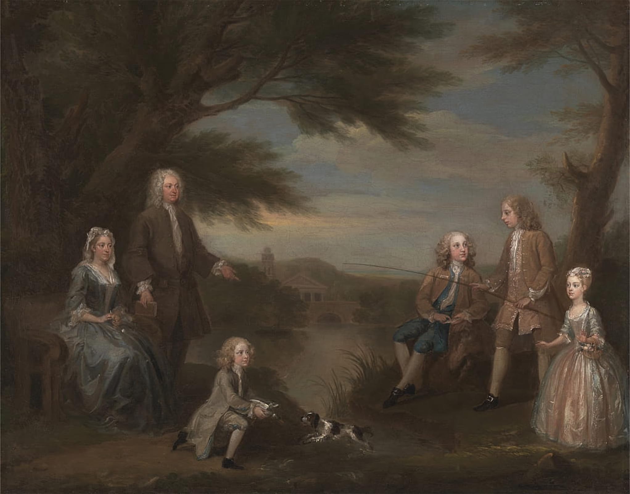 SERENDIPITP Retro Picture Poster Wall Art Pictures Painting and Elizabeth Jeffreys and Their Children by William Hogarth Wall Art Canvas Print for Wall Decor 60x90cm