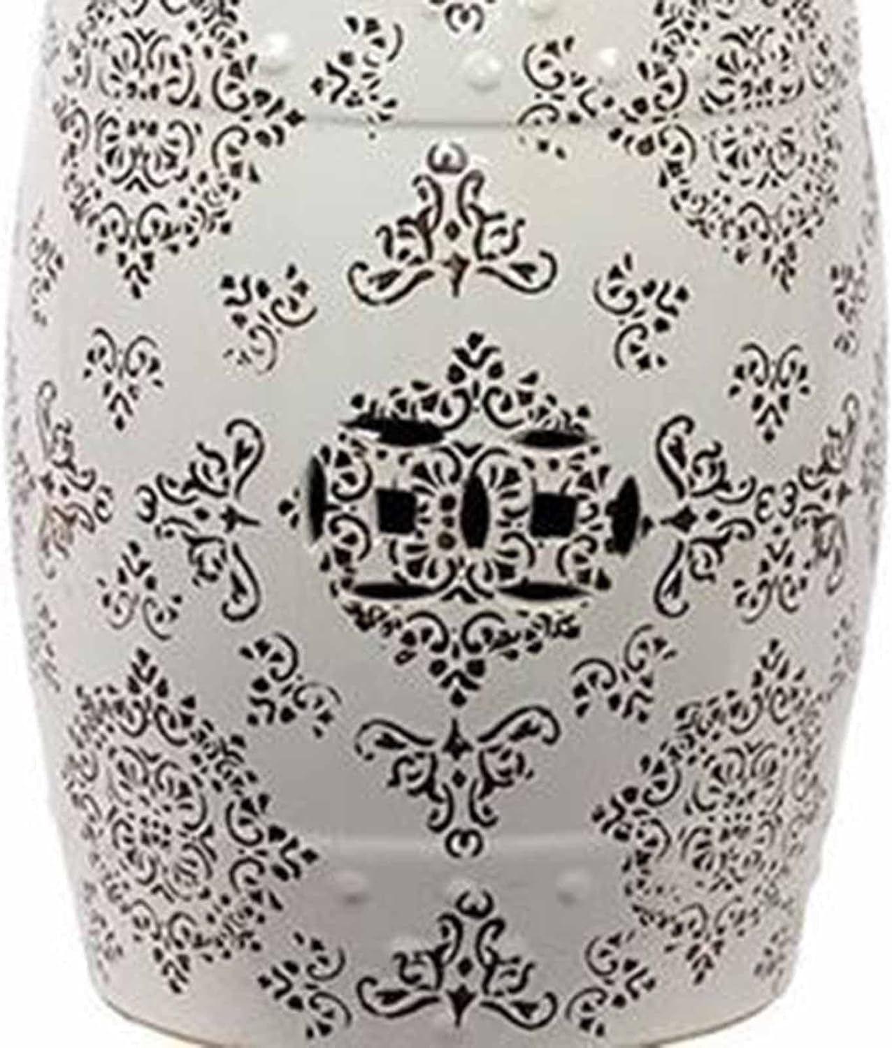Decorative Garden stools, Patterned Ceramic Embroidered Piers, Sitting Pier Garden Stools, Balcony Outdoor Stools, Home Furnishing Supplies.(White)